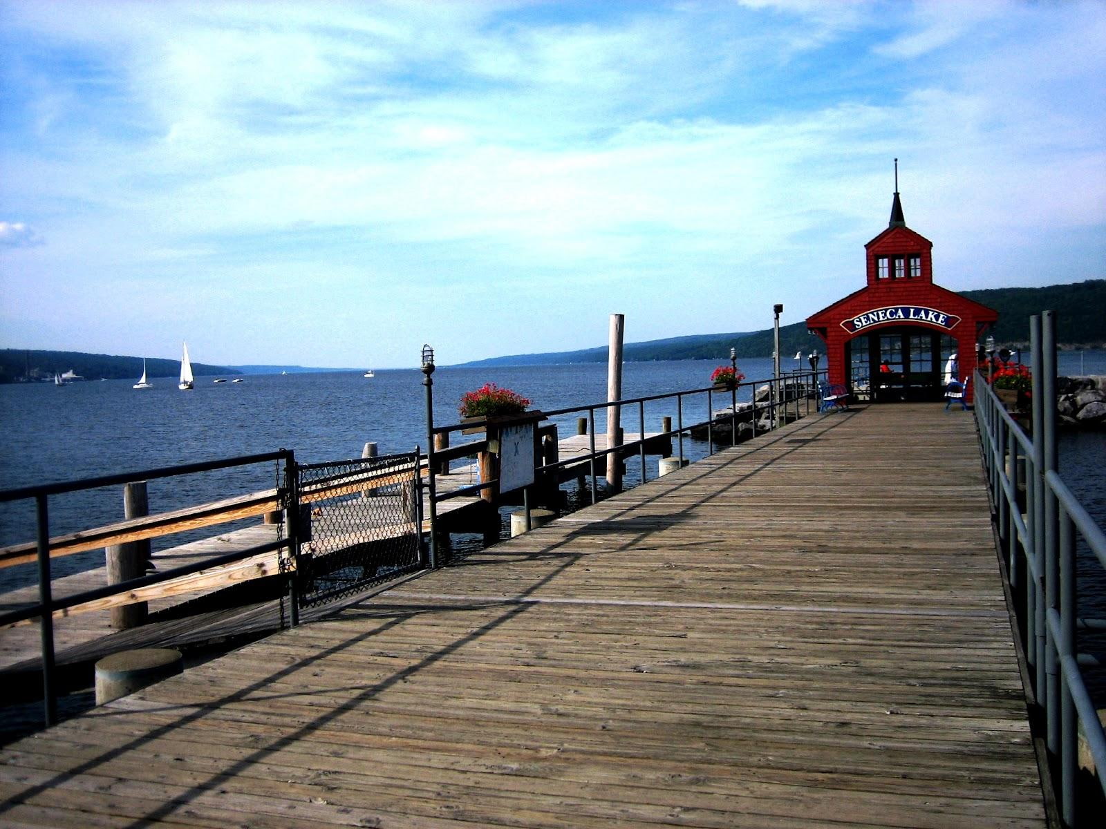 lake, shadow, newyork, blue, house, york, new, clouds, seneca, state, pier, water, park, fence, 720P, nature, geneva, HD Wallpaper