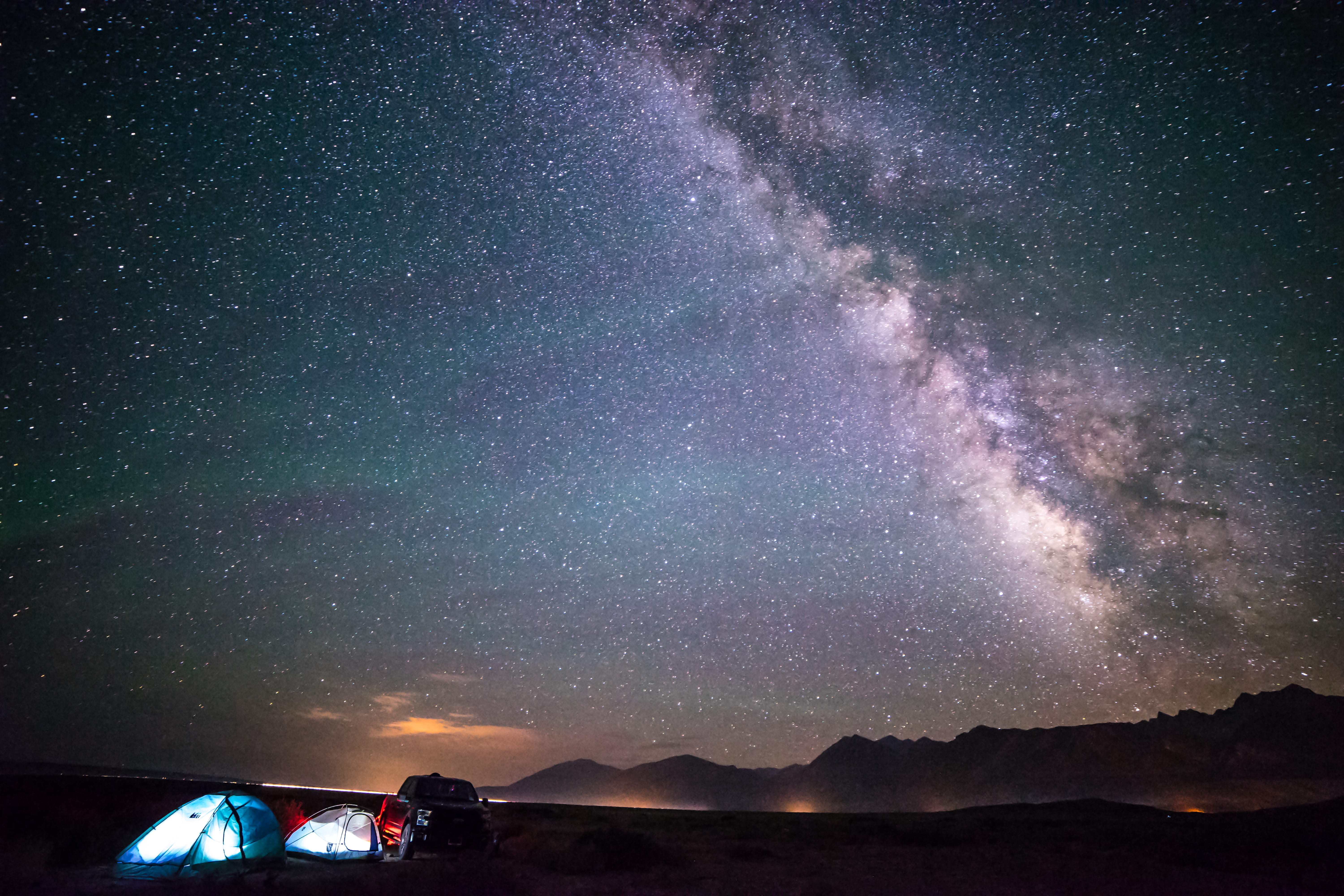 two, camping, scenics, astrophotography, tent, blue, star Field, way, explore, star - Space, nature, star Trail, space Exploration, dark, galaxy, tents, HD Wallpaper