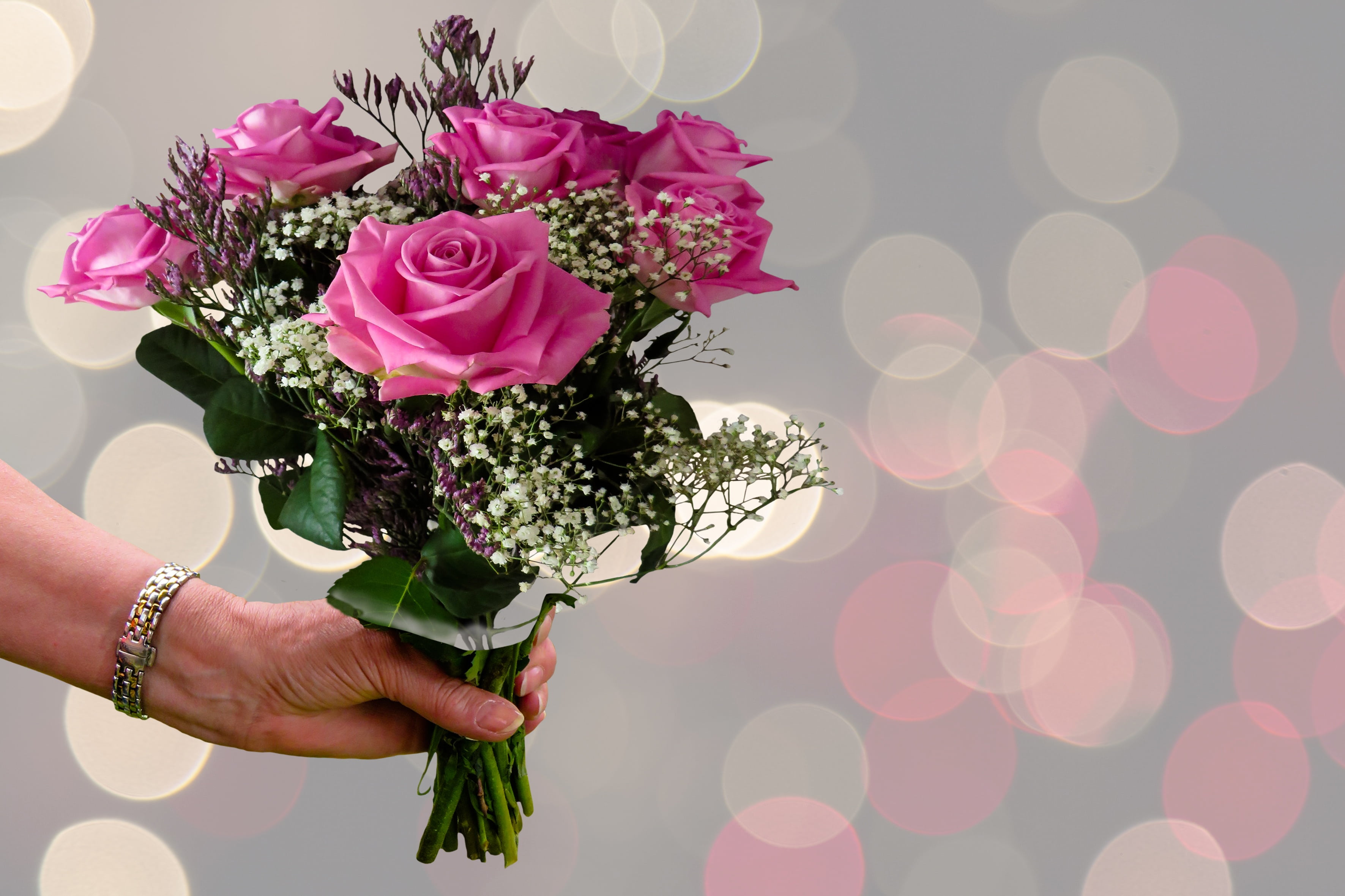 human Hand, human body part, rose, women, s, gift, holding, vulnerability, person, romance, flower arrangement, greeting, birthday card, valentines day, HD Wallpaper