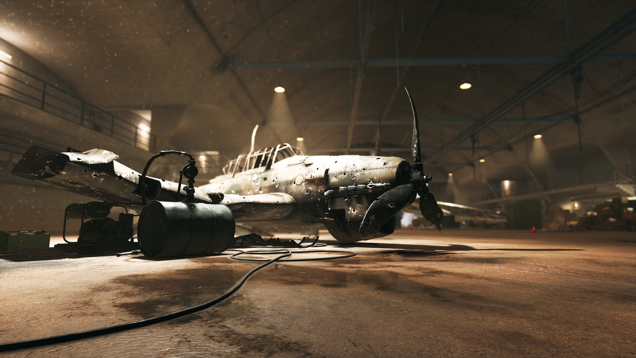 Battlefield V, Battlefield, Airplane, 2K, Hangar, Wreck, HD Wallpaper
