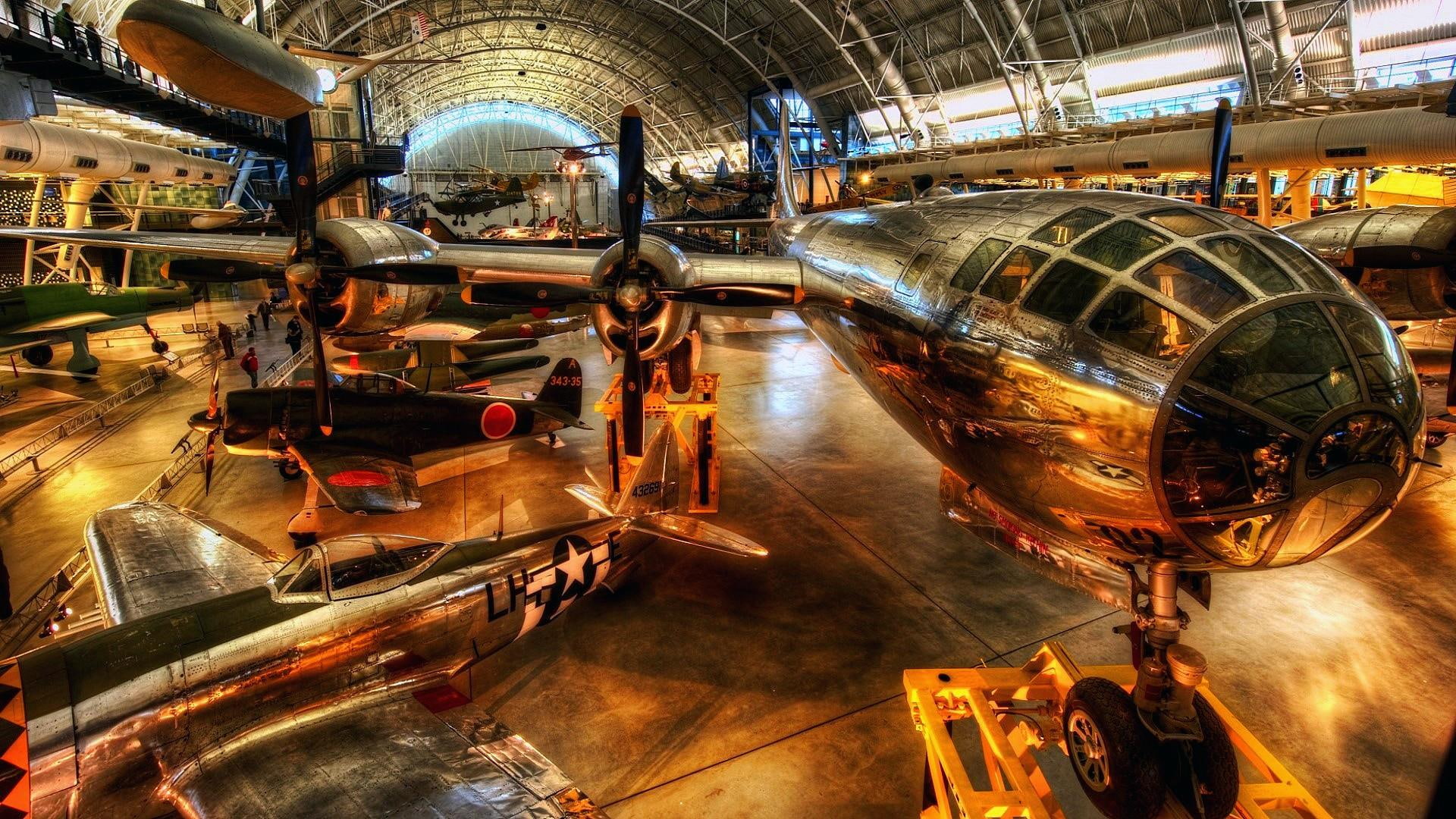 technics, airplane, 1080P, aircraft hangars, HD Wallpaper