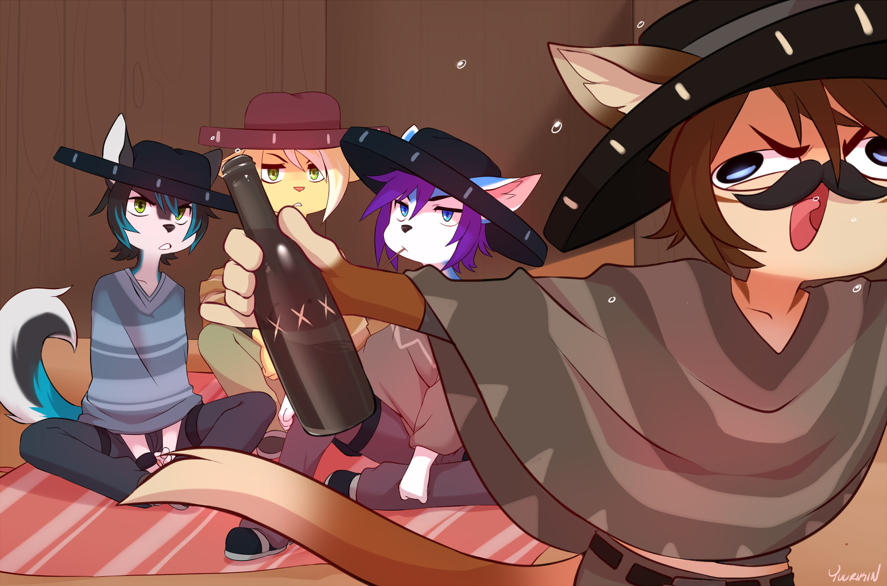 furry, Anthro, enjoyment, arts culture and entertainment, 720P, night, representation, creativity, celebration, nightlife, high angle view, music, nightclub, HD Wallpaper