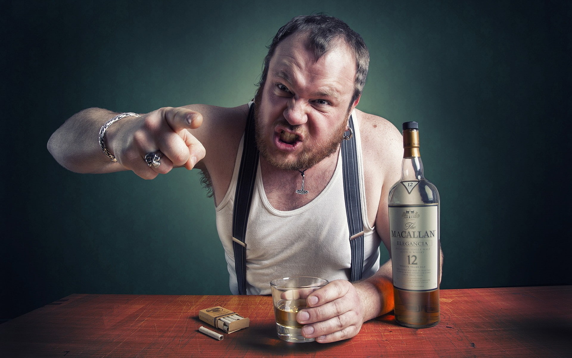 sadness, depression - sadness, one person, looking at camera, portrait, 1080P, beard, negative emotion, men, drunk whisky, facial expression, table, food and drink, HD Wallpaper