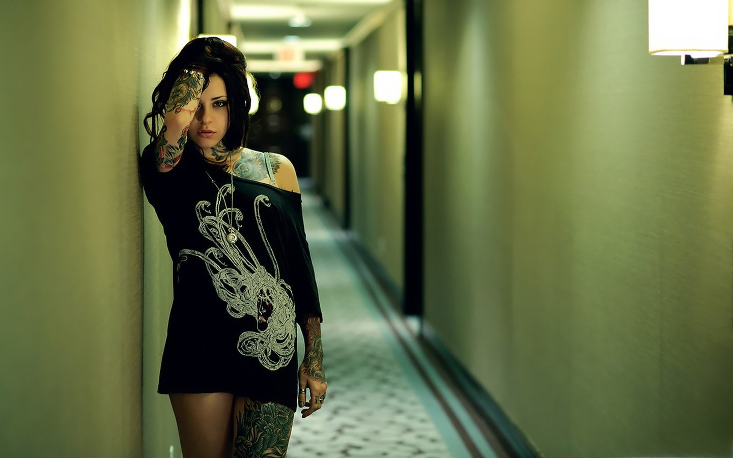 tatoos, hair, beautifull, 720P, girl, short, HD Wallpaper