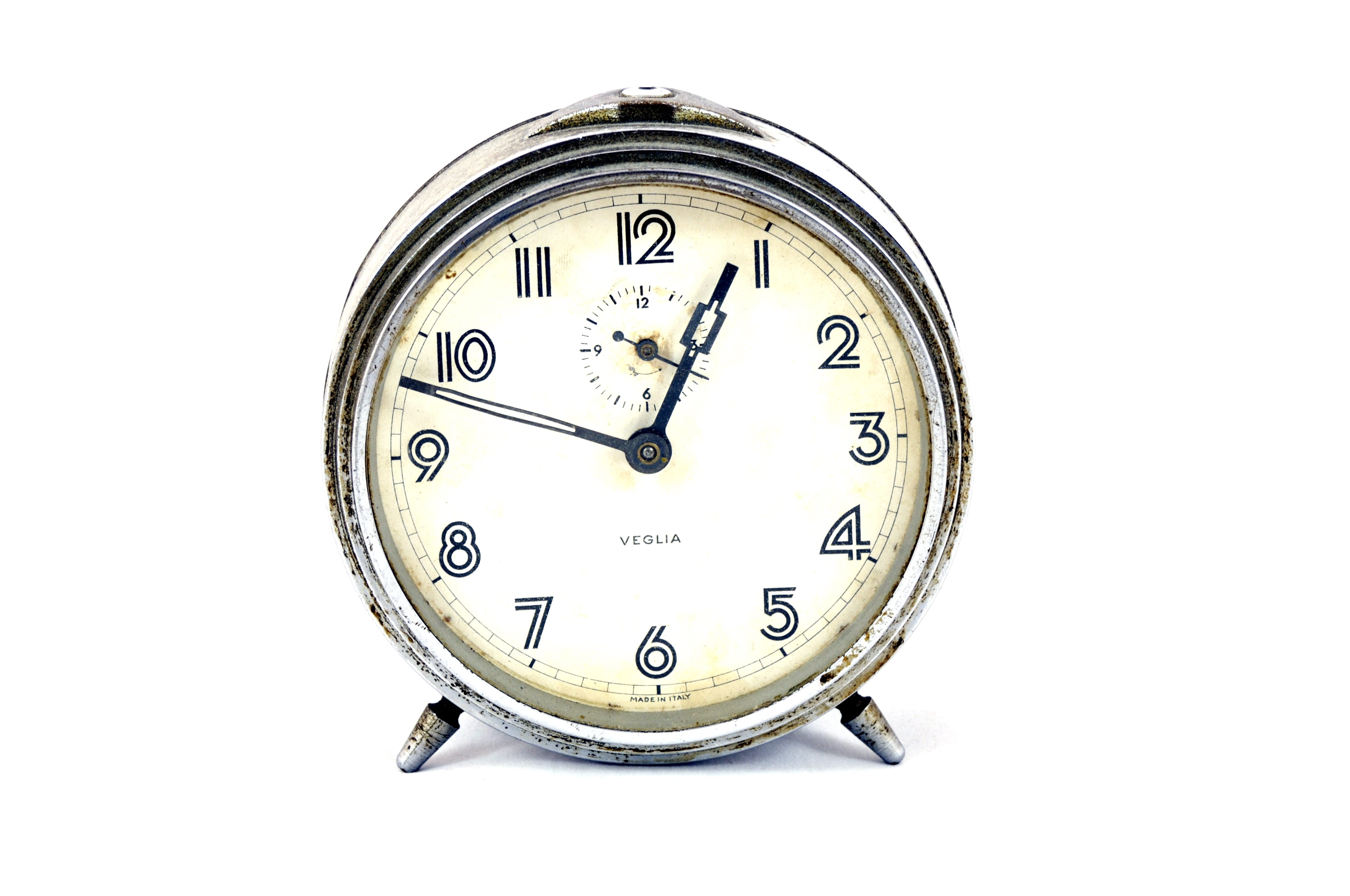 alarm-clock, time, stainless, timer, watch, antique, second, chrome, cut out, silver colored, instrument of time, wake-up, shape, 4K, geometric shape, HD Wallpaper