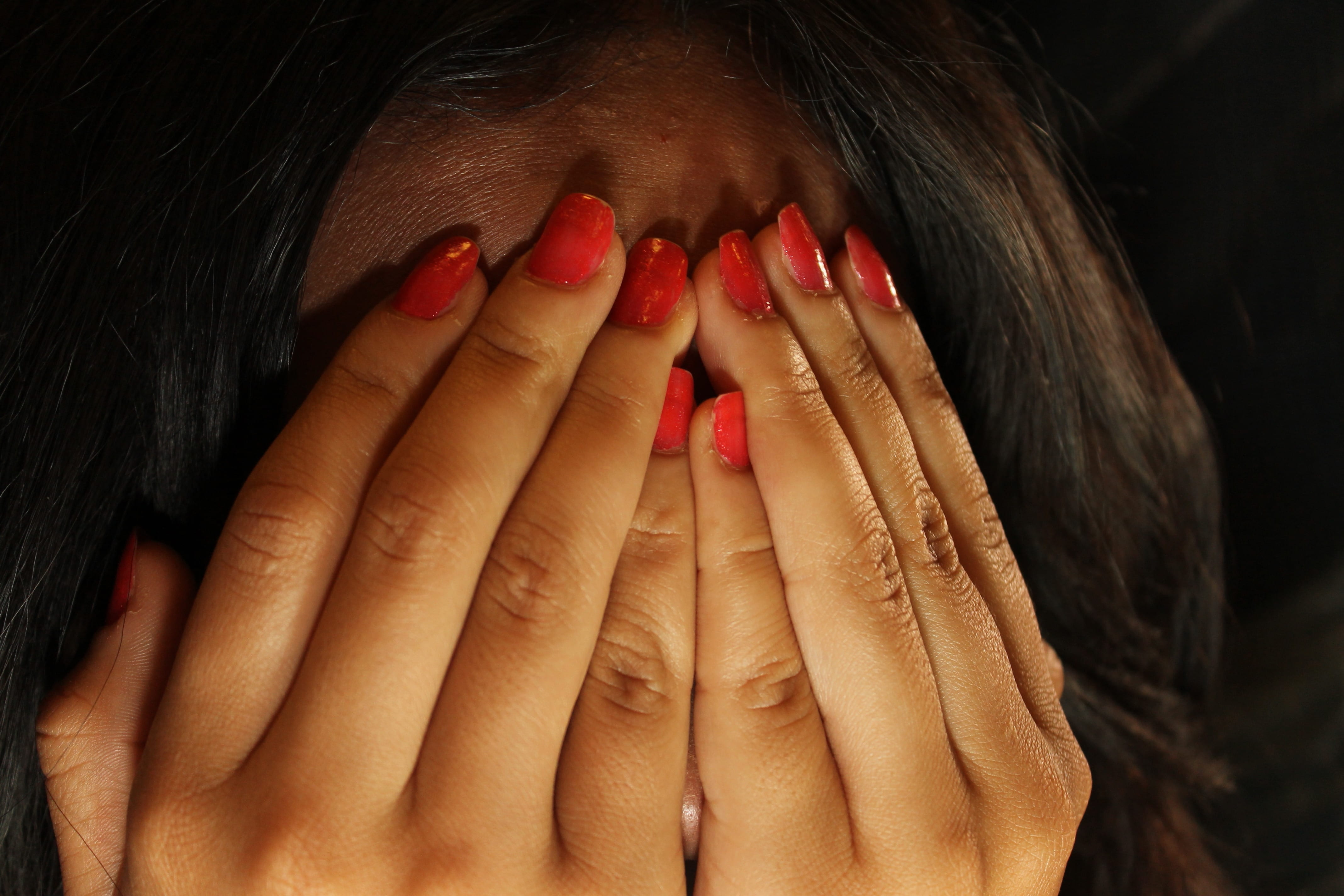 women, hand, embarrassment, beautiful woman, shame, nail, human hand, terror, real people, human body part, body part, adult, shyness, finger, one person, HD Wallpaper