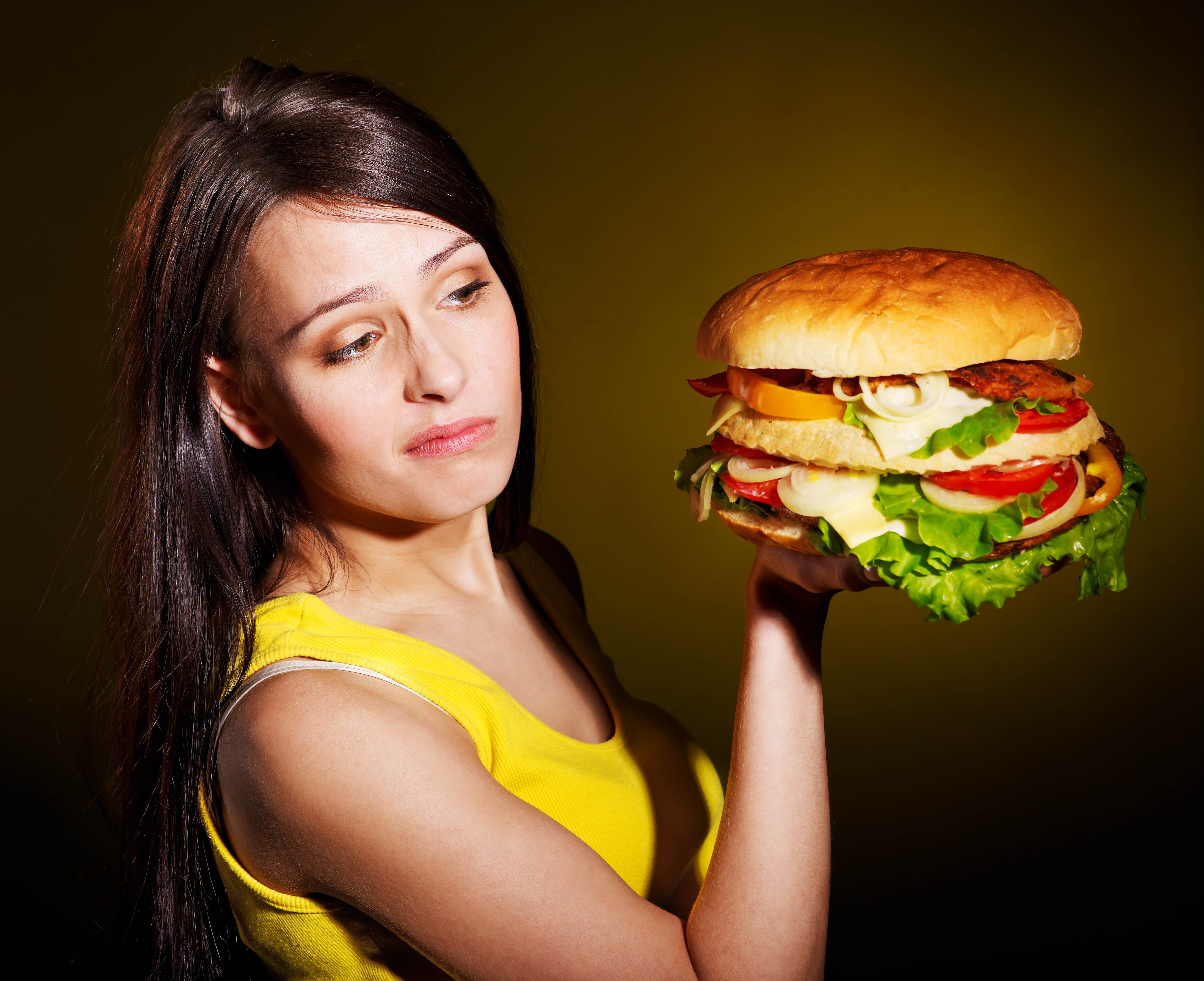 bread, unhealthy Eating, meal, sleeveless, ready-to-eat, contemplation, freshness, sandwich, indoors, snack, tomato, temptation, fast Food, dinner, 5K, HD Wallpaper