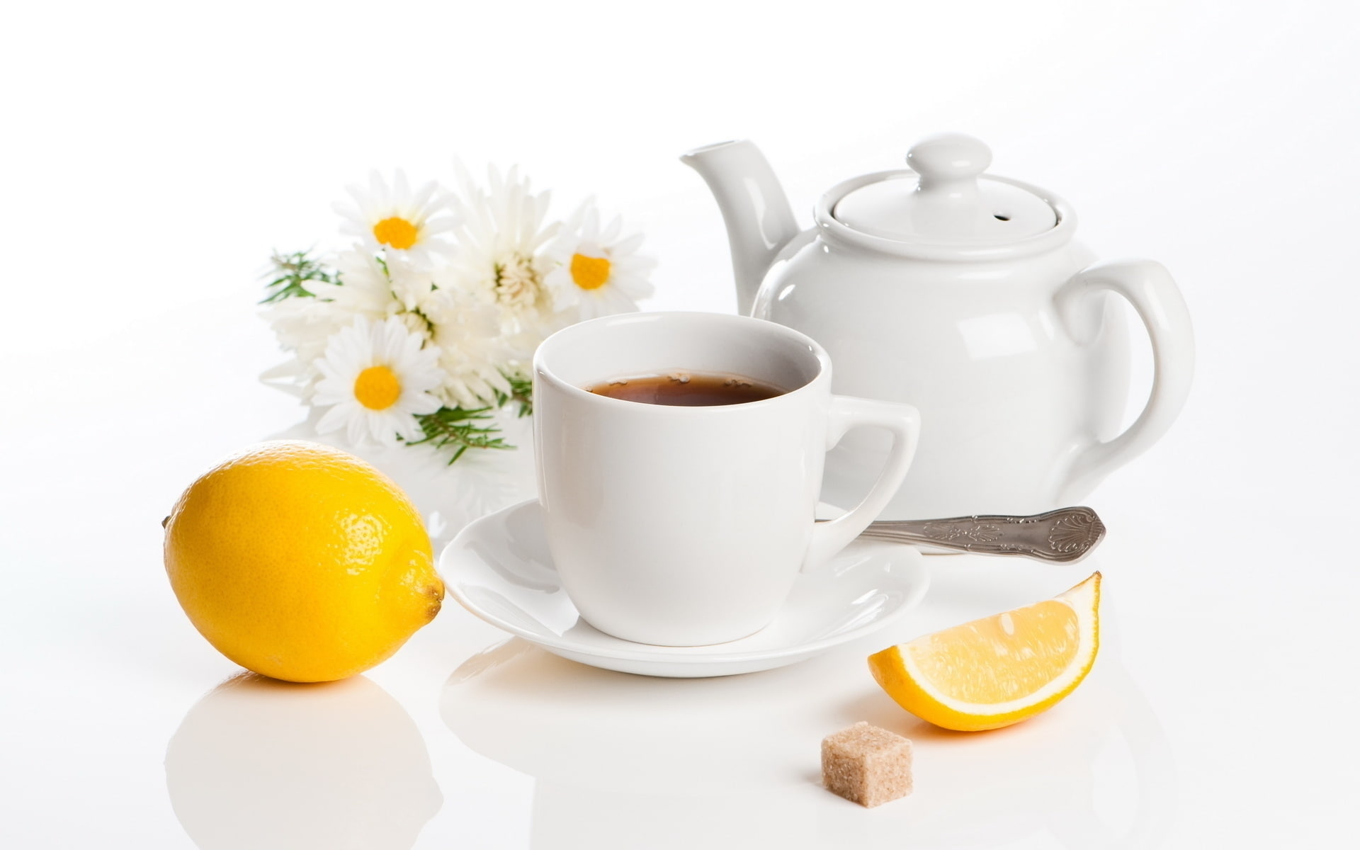 fruits, lemon, tea, 1080P, cup, HD Wallpaper