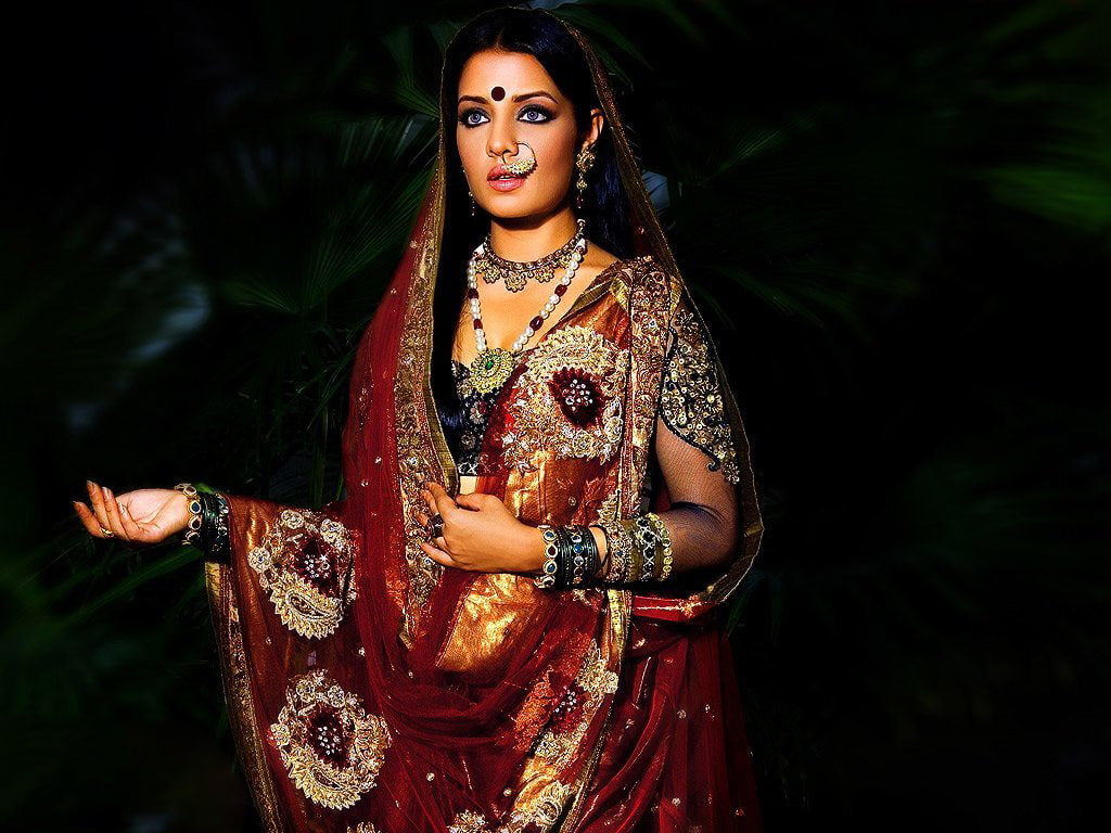 480P, jaitley, saree, celina, HD Wallpaper