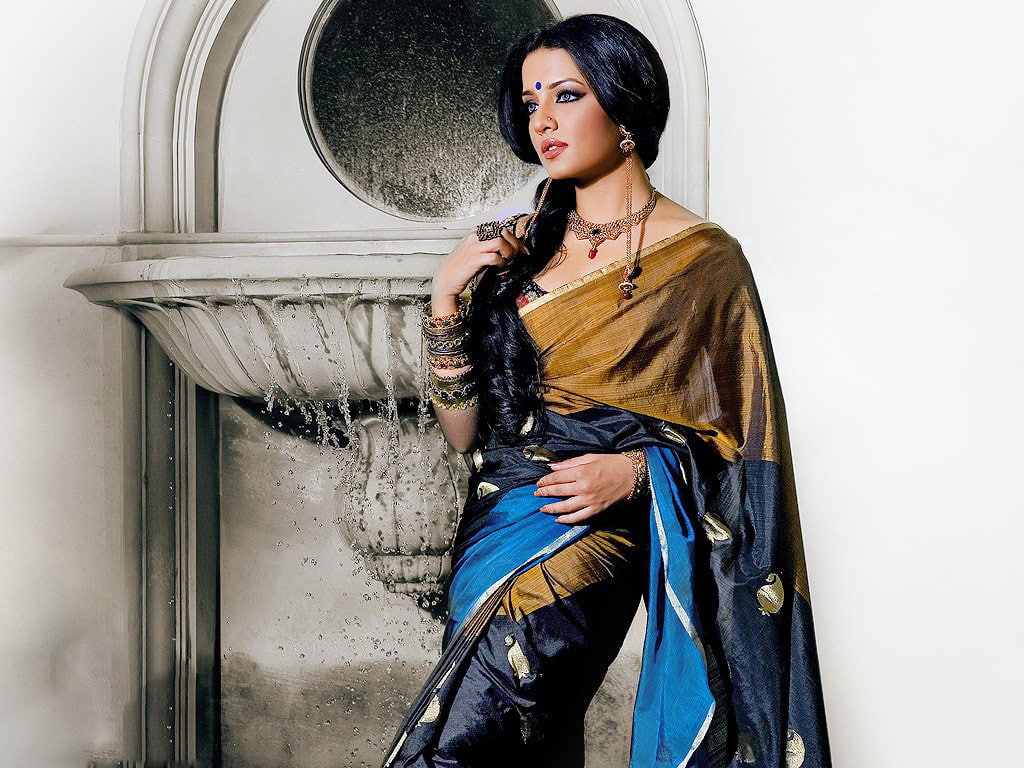 photoshoot, saree, 480P, celina, jaitley, HD Wallpaper