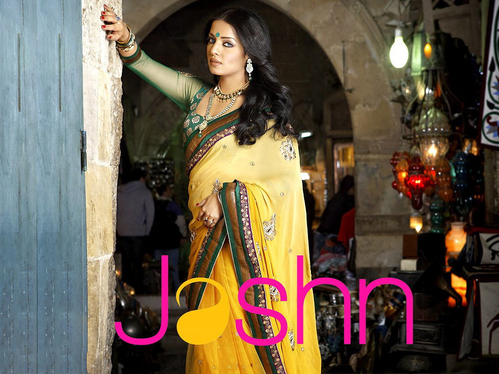 saree, 480P, jaitley, photoshoot, celina, HD Wallpaper