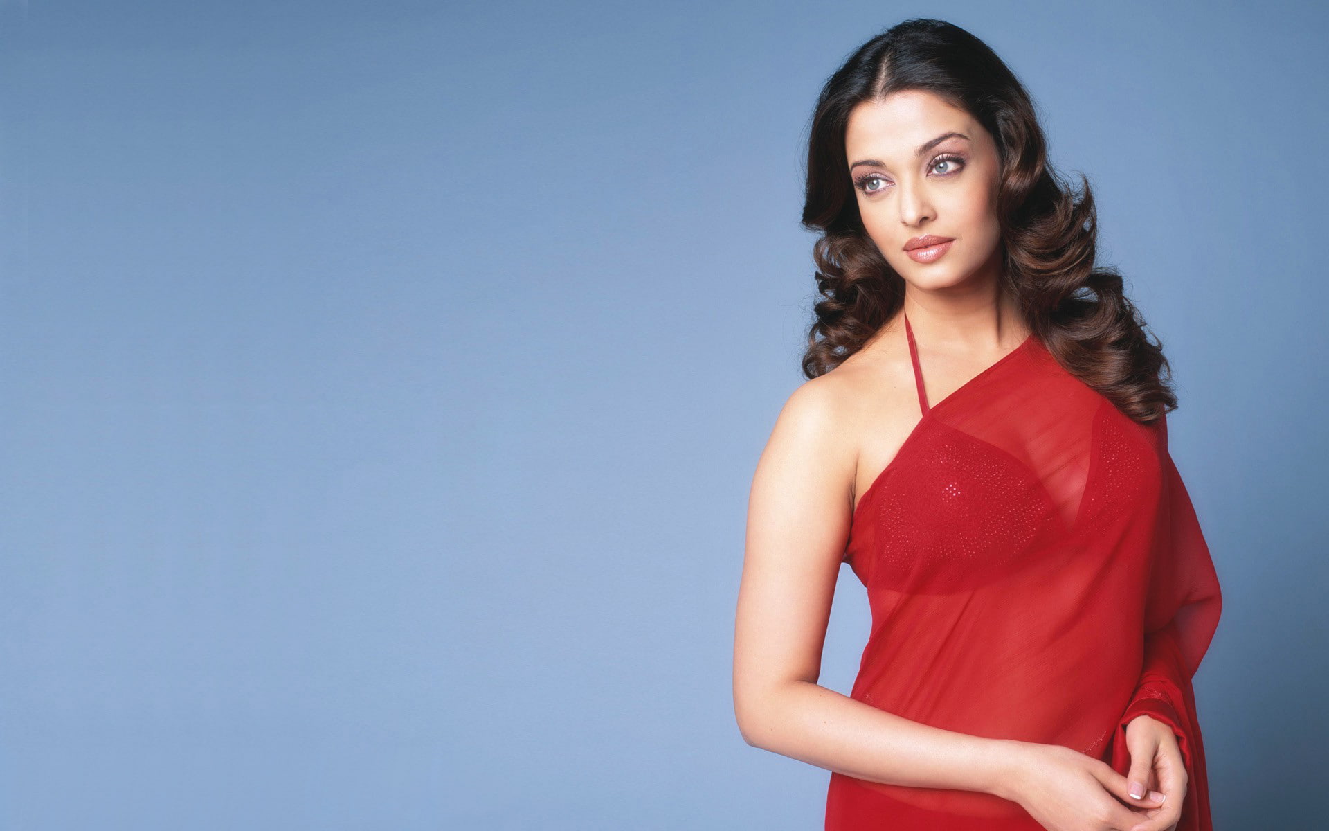 red, saree, aishwarya, transparent, hd, celebrities, rai, 1080P, HD Wallpaper
