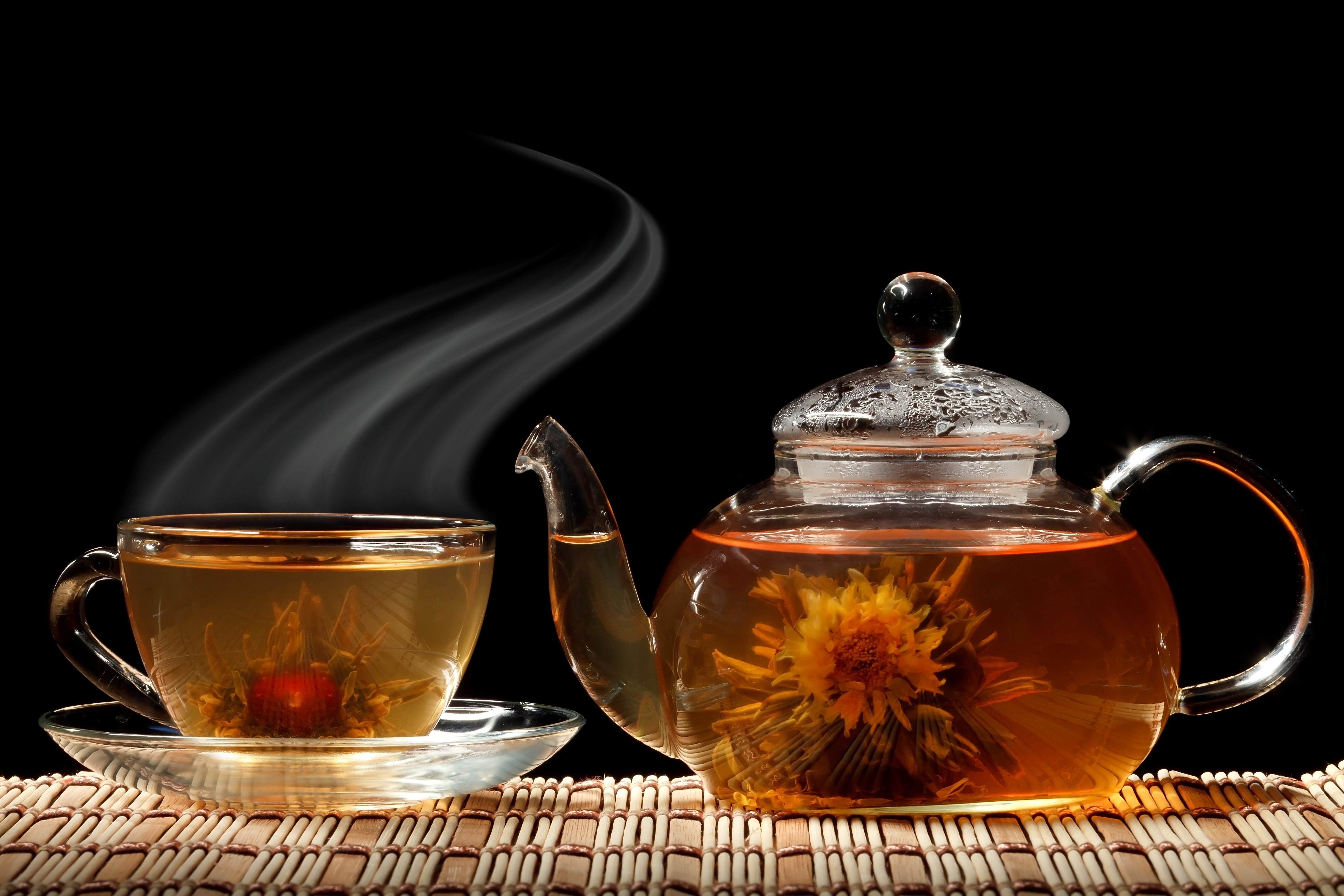 backgrounds, tea - Hot Drink, still life, drink, liquid, aroma, freshness, flowers, herbal Tea, no people, scented, saucer, cup, teapot, 5K, household equipment, HD Wallpaper