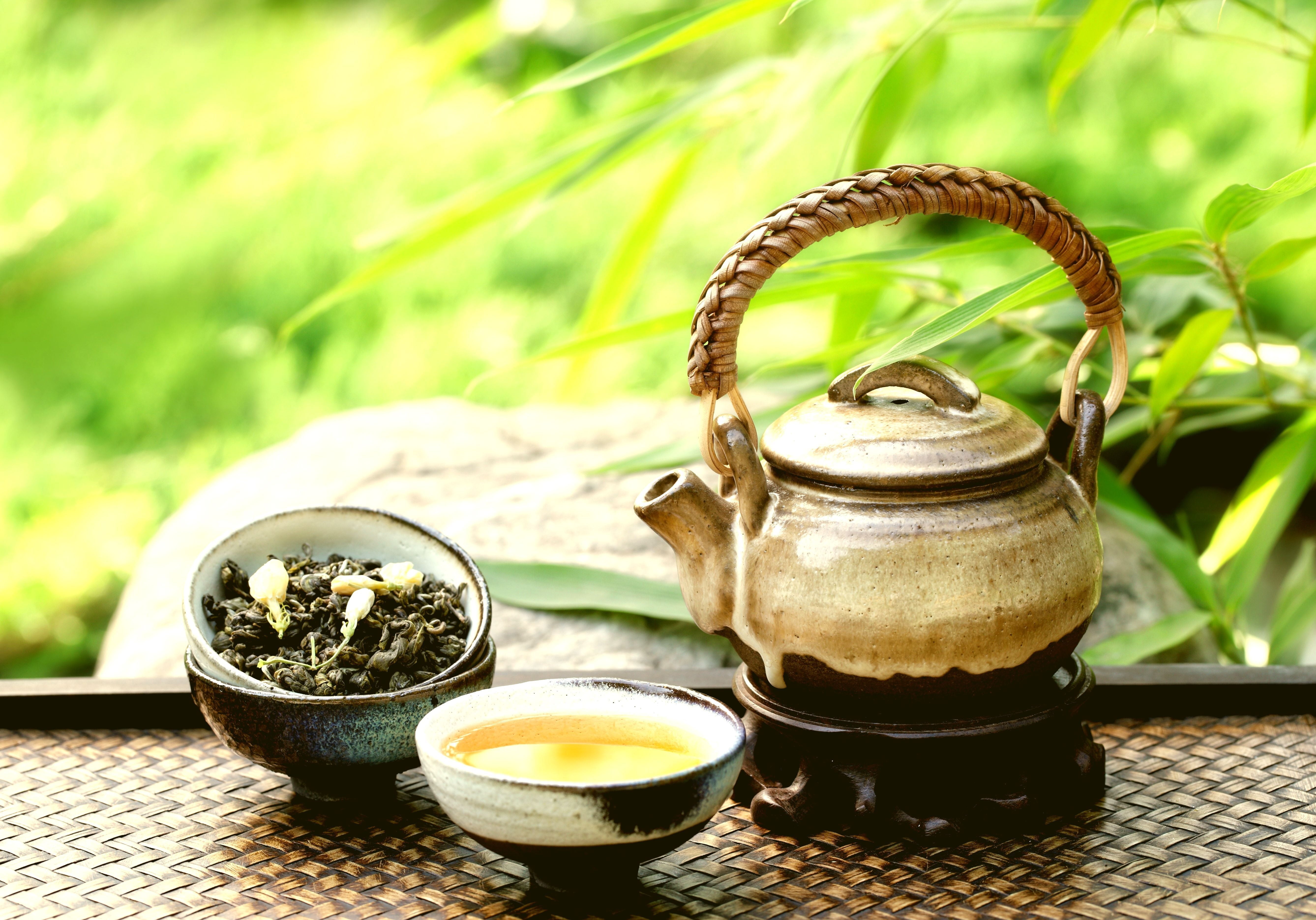 summer, teapot, leaf, focus on foreground, food and drink, relaxation, wellbeing, close-up, no people, gourmet, indoors, green Color, grass, heat - Temperature, HD Wallpaper