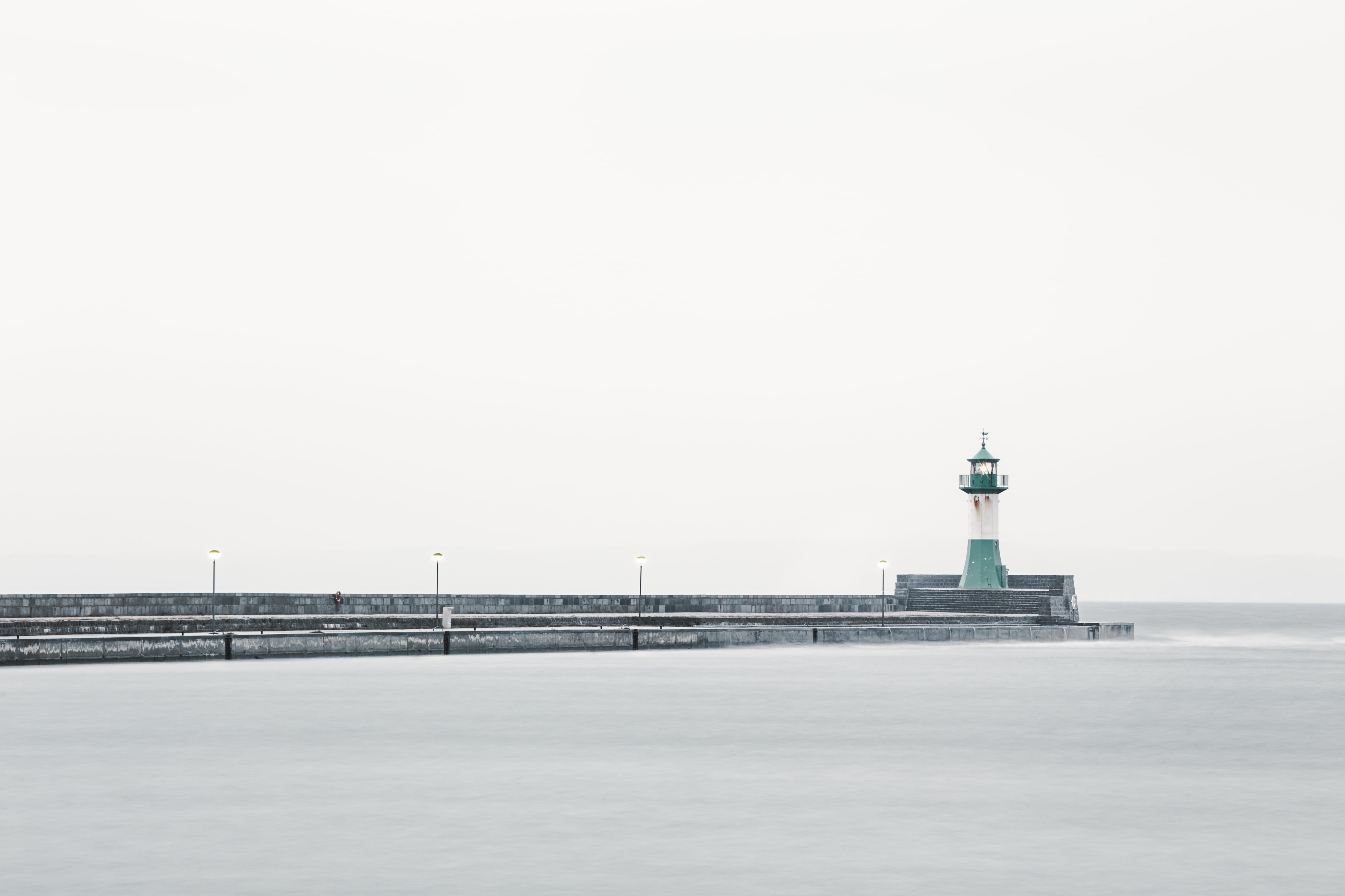 monochrome, rain, building, near, direction, light, grey, building exterior, travel, gray, tower, outdoors, steps, lighthouse, cold temperature, long exposure, HD Wallpaper