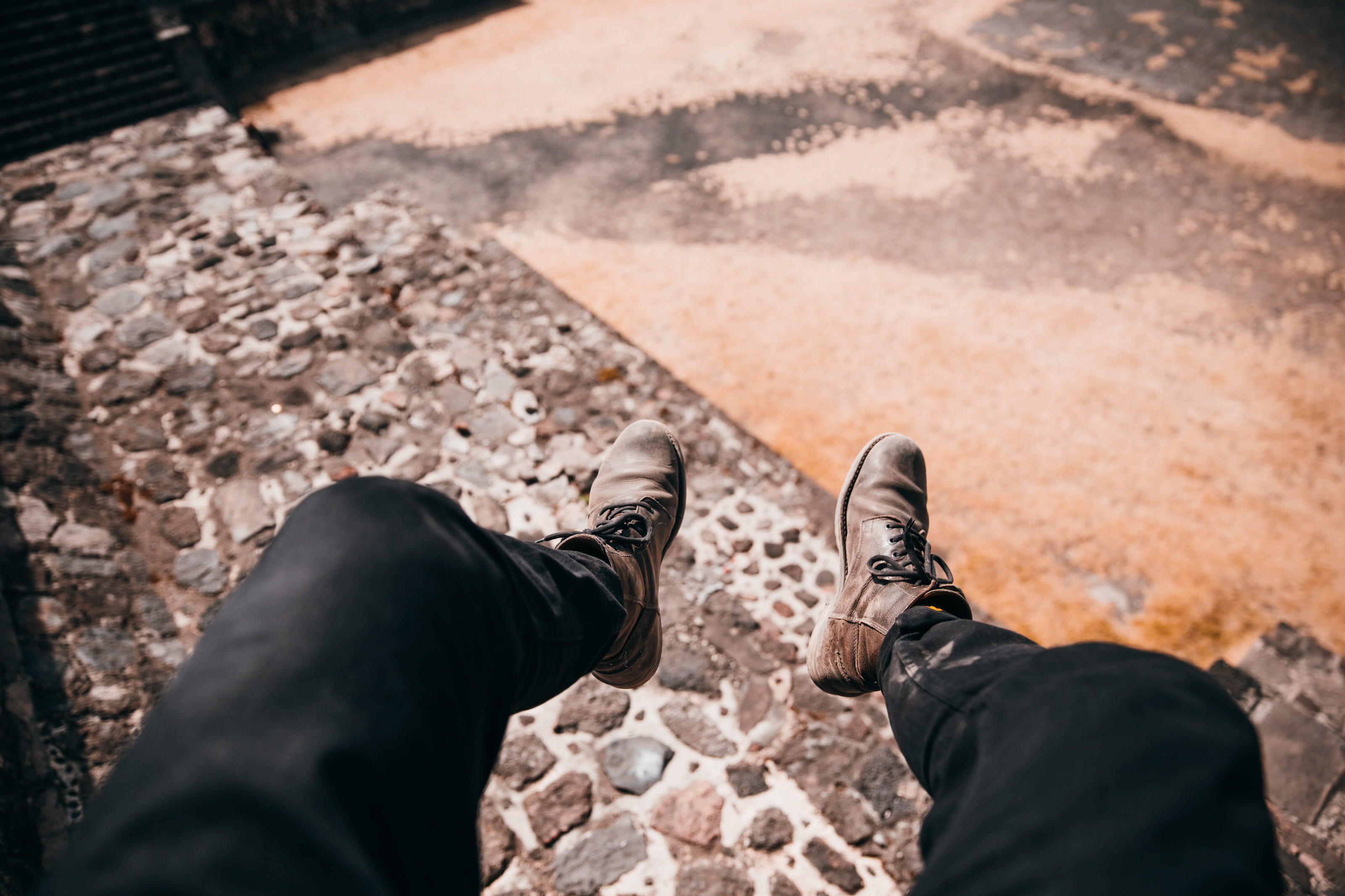 way, body part, Material, Old, texture, rough, human foot, dangling, feet, high angle view, leather shoes, Shape, leisure activity, surface, View, low section, HD Wallpaper
