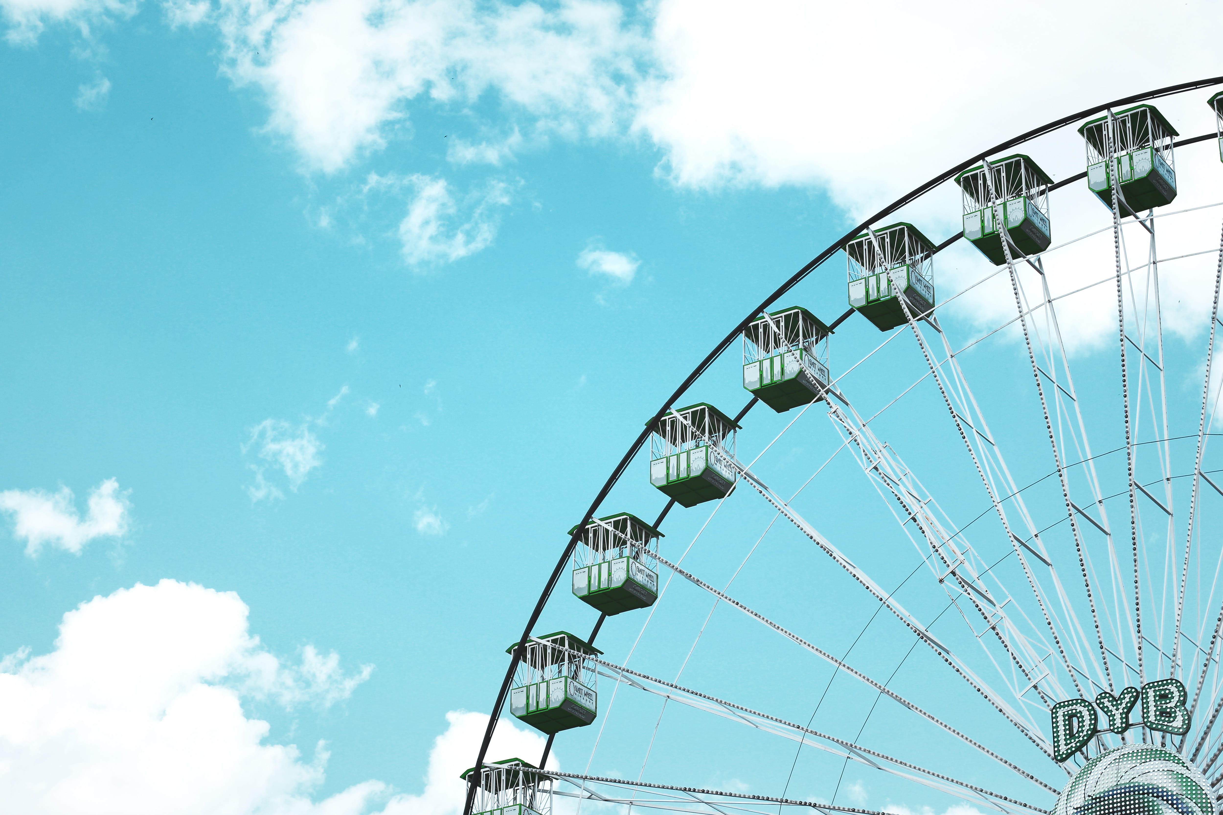 carnival, leisure Activity, built structure, amusement Park Ride, nature, ferris, various, 4K, fun, spinning, sky, cloud - sky, wheel, rollercoaster, outdoors, HD Wallpaper