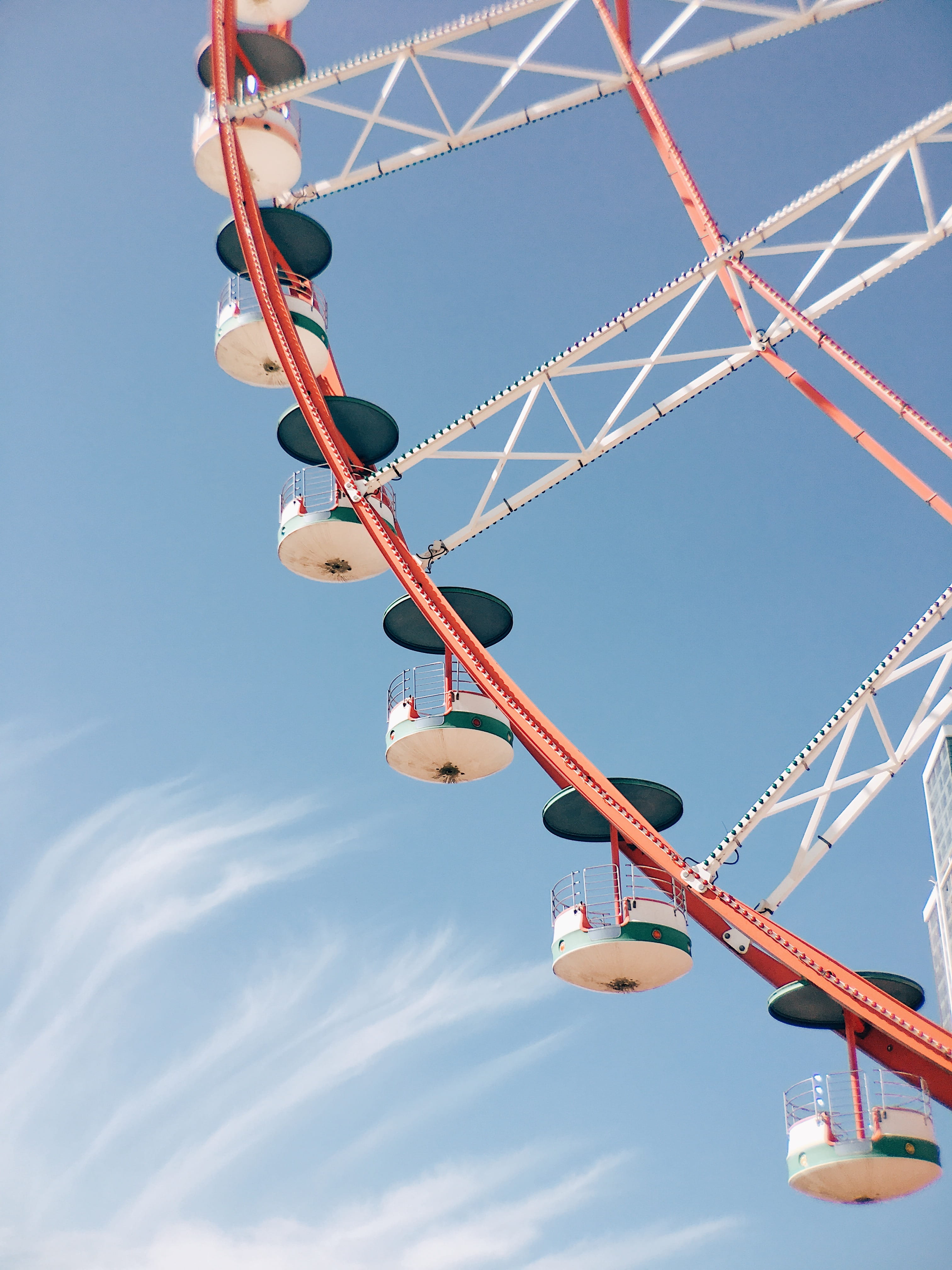 representation, cloud, art and craft, fairground, batumi, park, outdoors, cloud - sky, photography, wheel, low angle view, closeup, structure, day, 4K, Phone HD Wallpaper