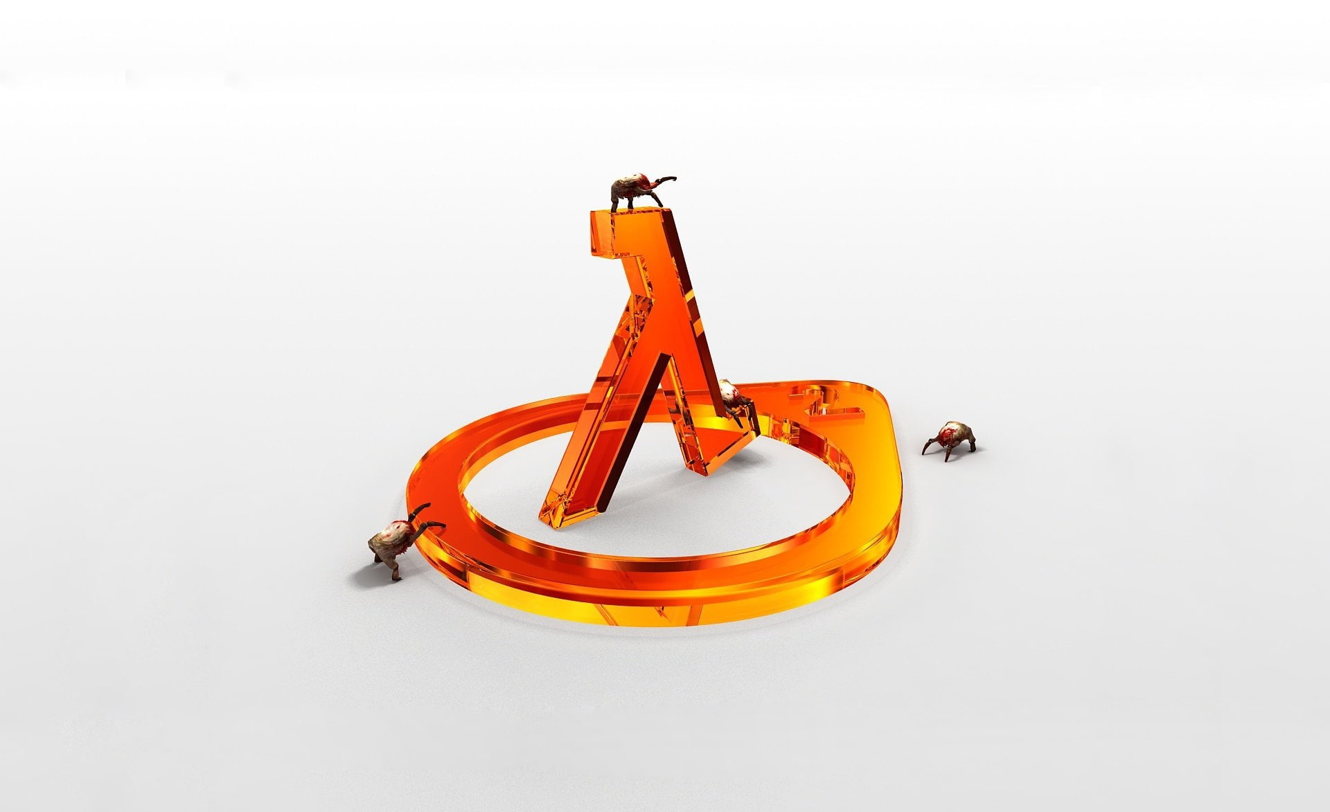 orange color, Logo, Half Life, single object, half-life 2, Games, machinery, jewelry, ring, half-life, no people, sport, equipment, 1080P, white background, HD Wallpaper