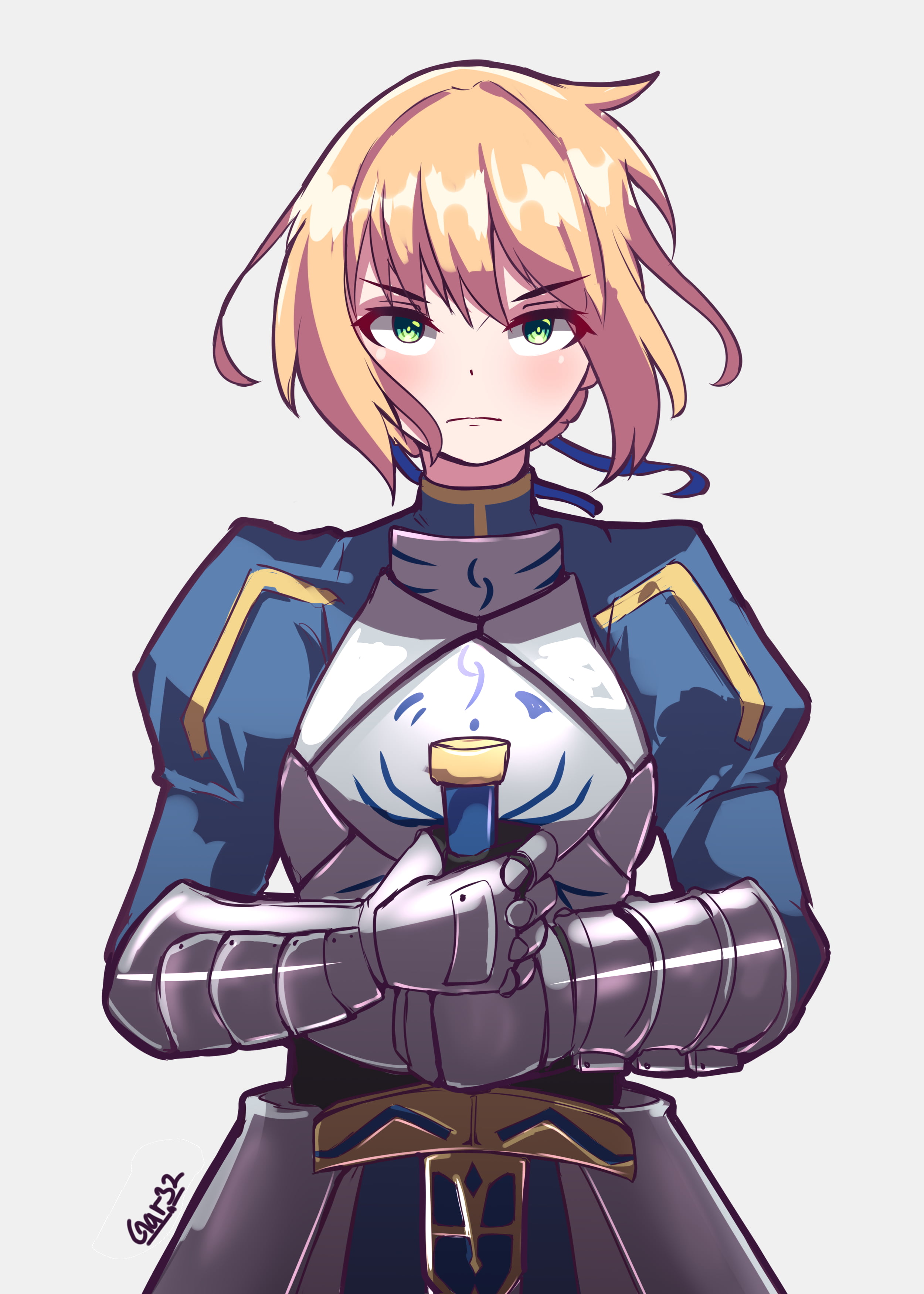 Arturia Pendragon, 2K, anime, blond hair, anime girls, Fate/Stay Night, Saber, Fate Series, Phone HD Wallpaper