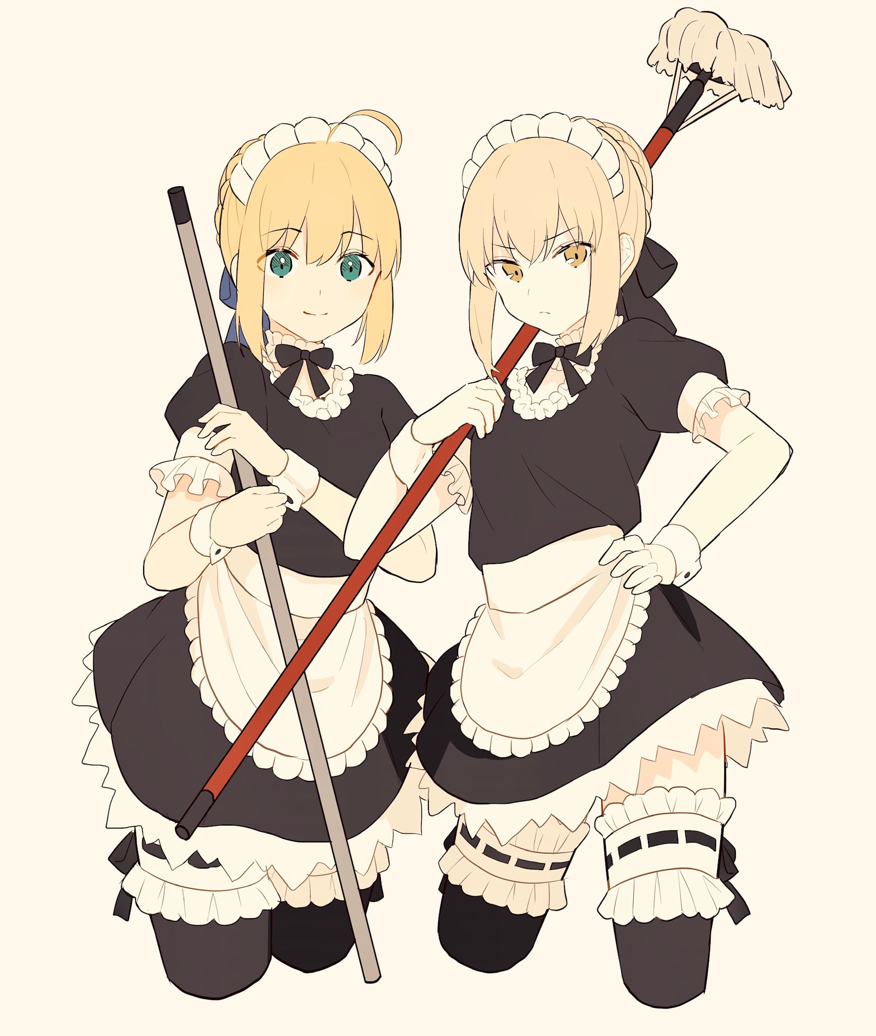 Arturia Pendragon, fate/stay night: heavens feel, Saber Alter, anime girls, 1080P, Fate Series, blonde, maid outfit, Fate/Stay Night, Saber, Phone HD Wallpaper