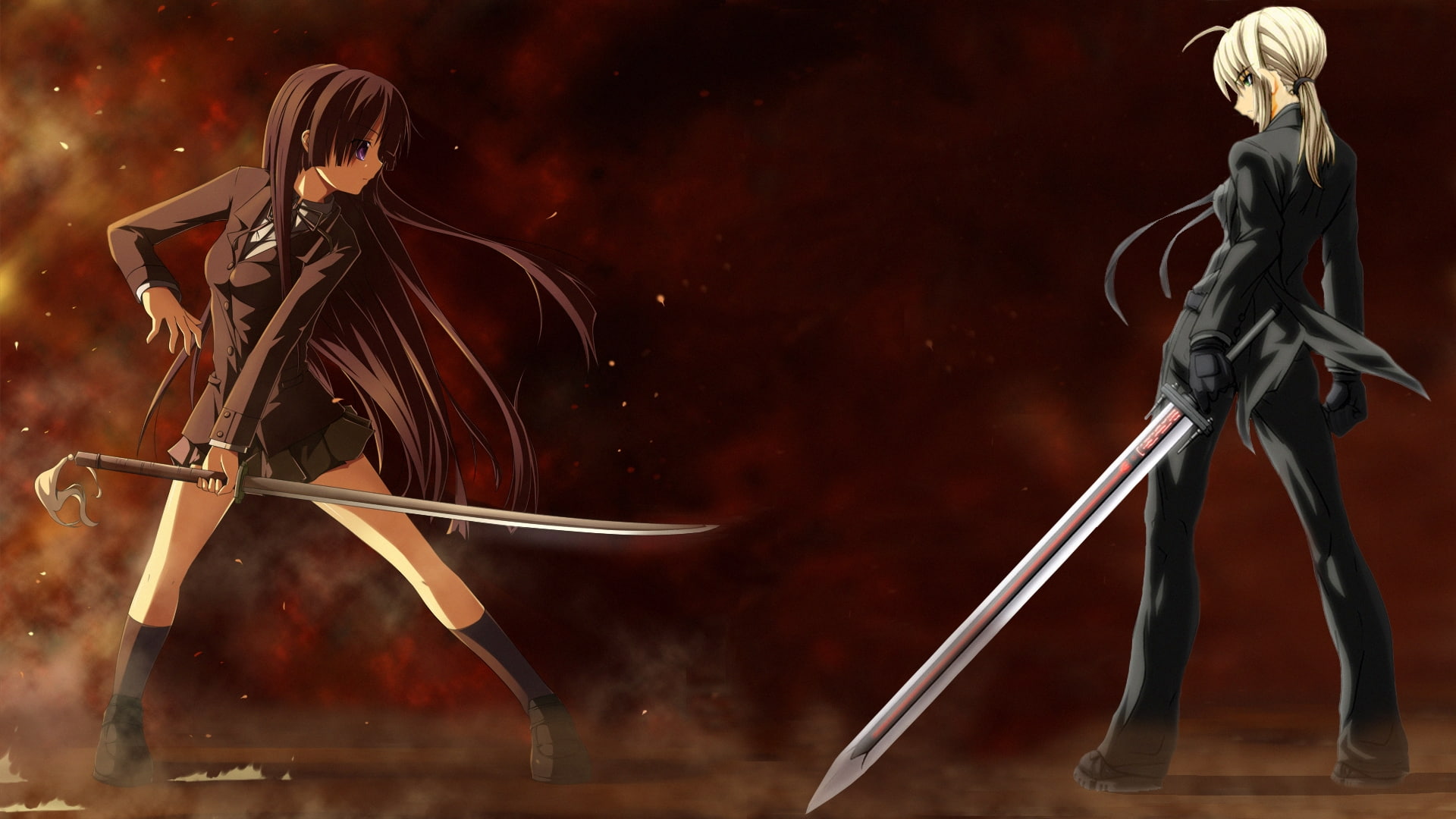 saber, night, fate, sword, stay, 1080P, anime, pendragon, katana, arturia, HD Wallpaper