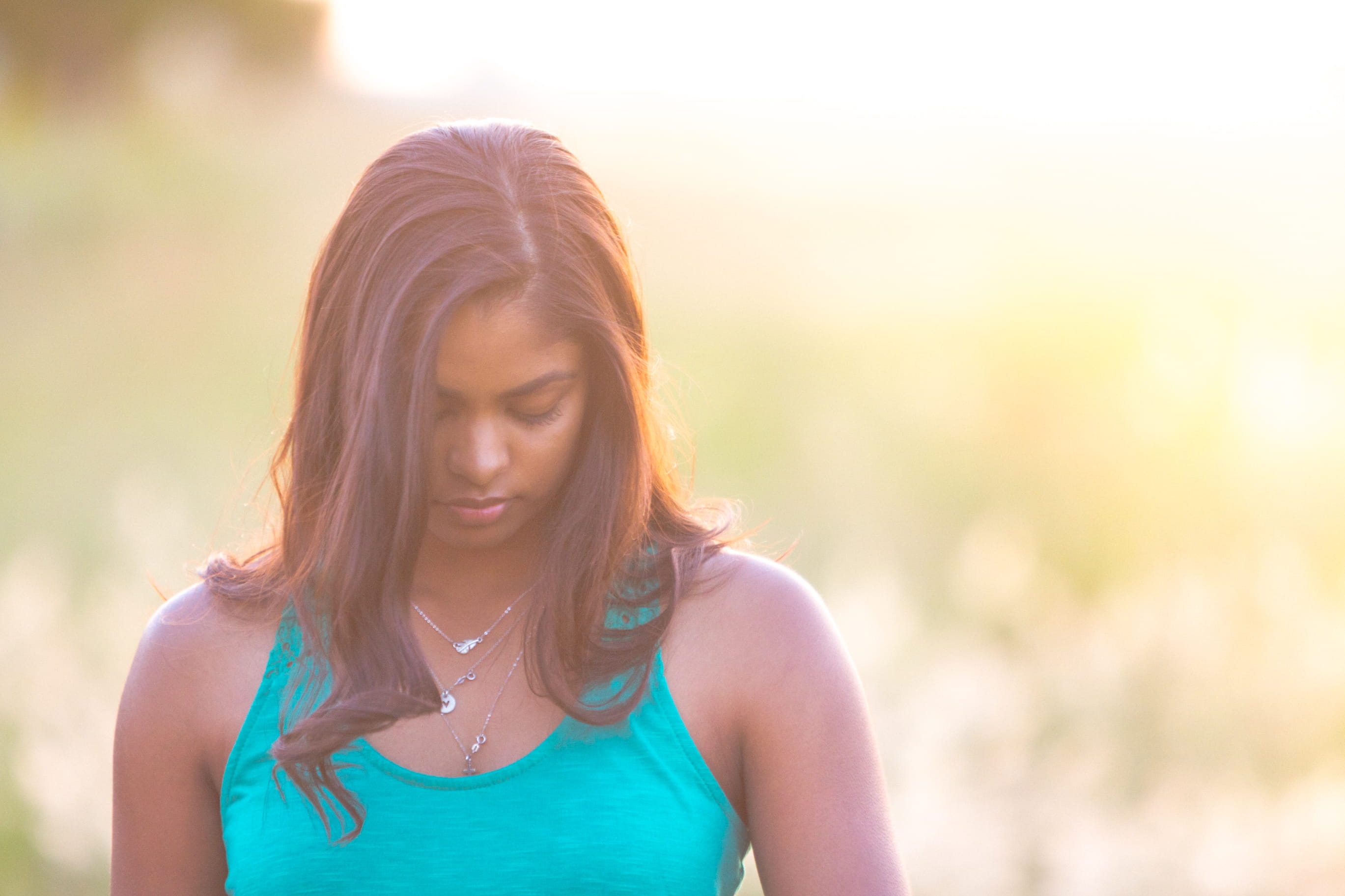 contemplation, brown hair, beauty, south africa, focus on foreground, teenager, woman, outdoors, adult, nature, sunlight, lens flare, headshot, hair, long hair, HD Wallpaper