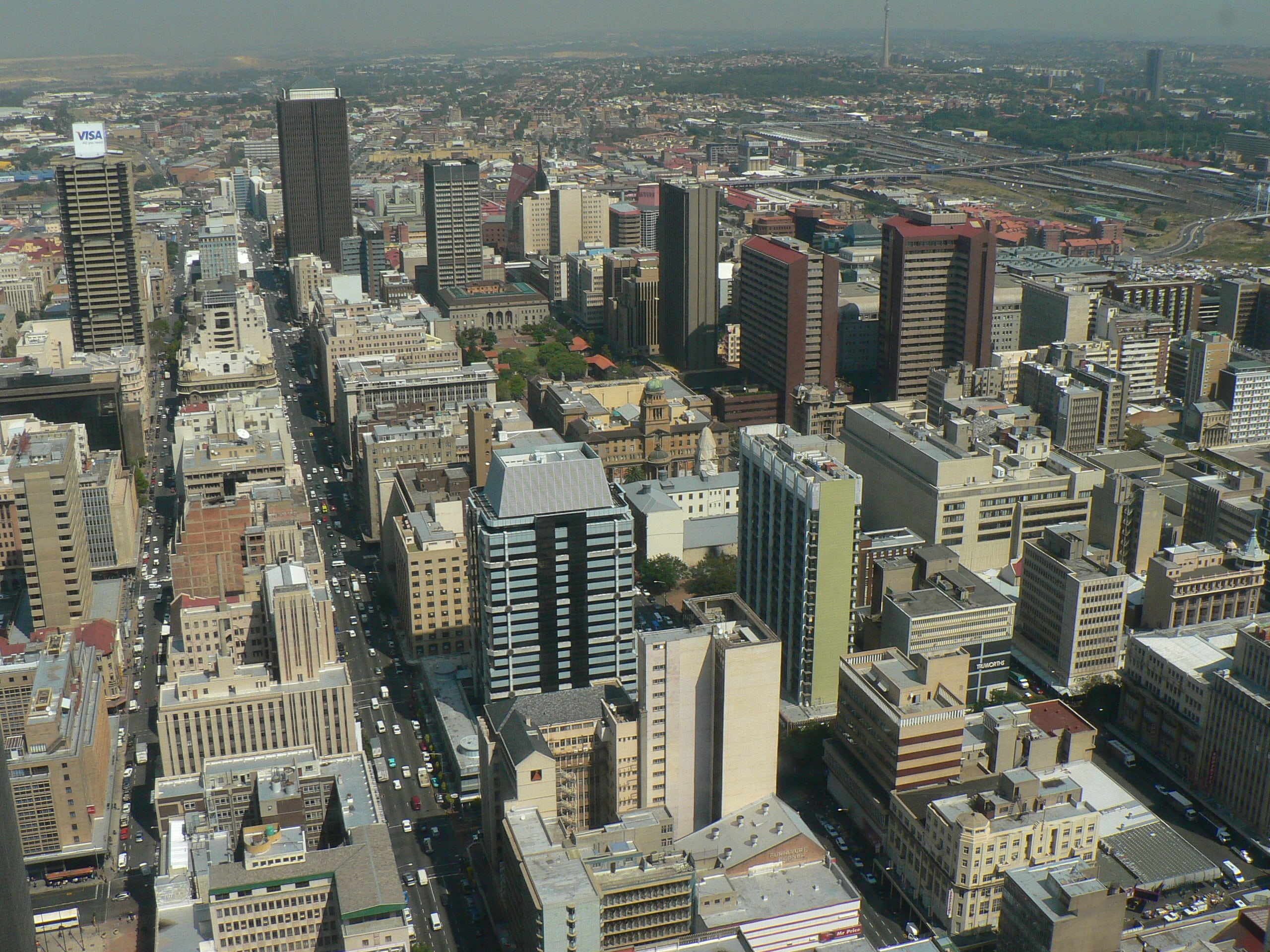 skyscraper, high angle view, crowded, residential district, city, city life, office building exterior, rise, rpa, outdoors, panorama, 2K, built structure, HD Wallpaper