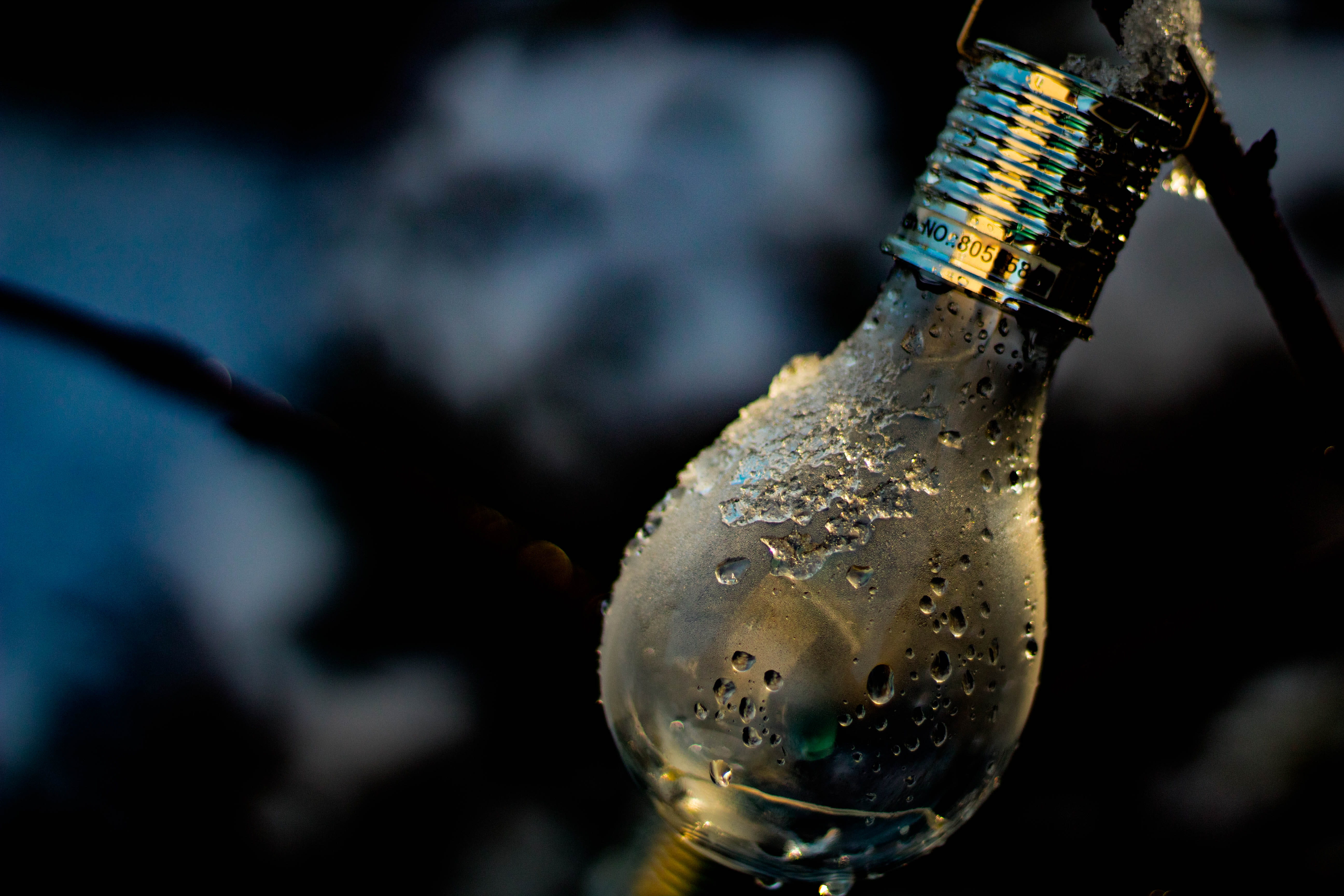 cold temperature, ice, wet, alcohol, water drops, nature, black background, purity, photography, selective focus, bottle, transparent, shiny, glass - material, HD Wallpaper