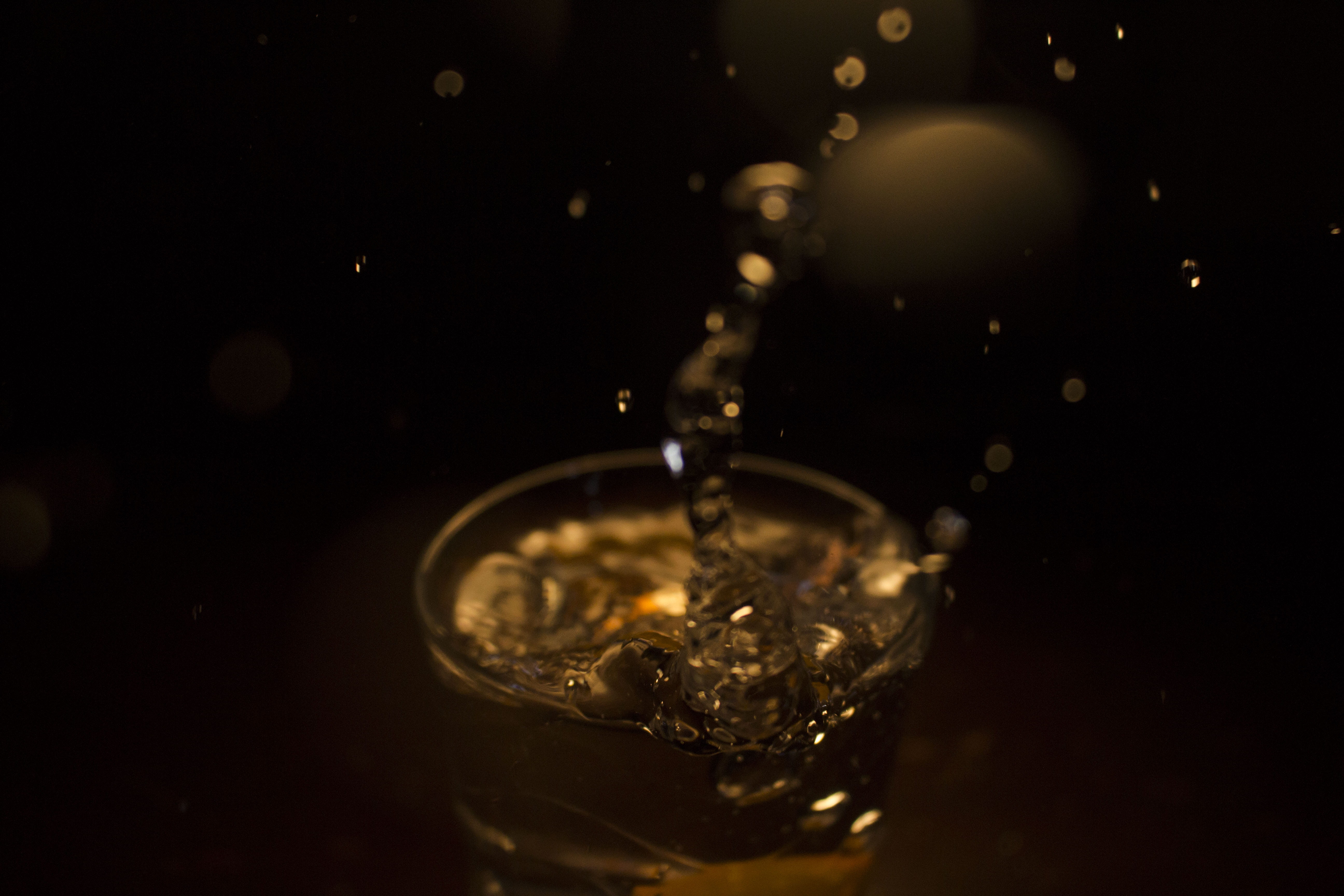 no people, focus, still life, drinking glass, nature, droplet, drop, motion, glass, close-up, selective focus, food and drink, h2o, blur, household equipment, HD Wallpaper