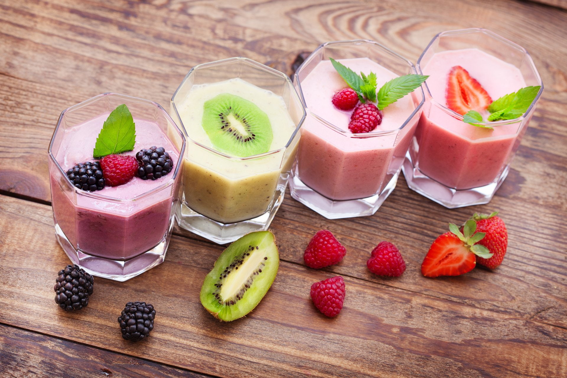 temptation, wood - material, food and drink, berry fruit, no people, Food, drinking glass, freshness, Berry, Blackberry, yogurt, 1080P, Smoothie, garnish, HD Wallpaper