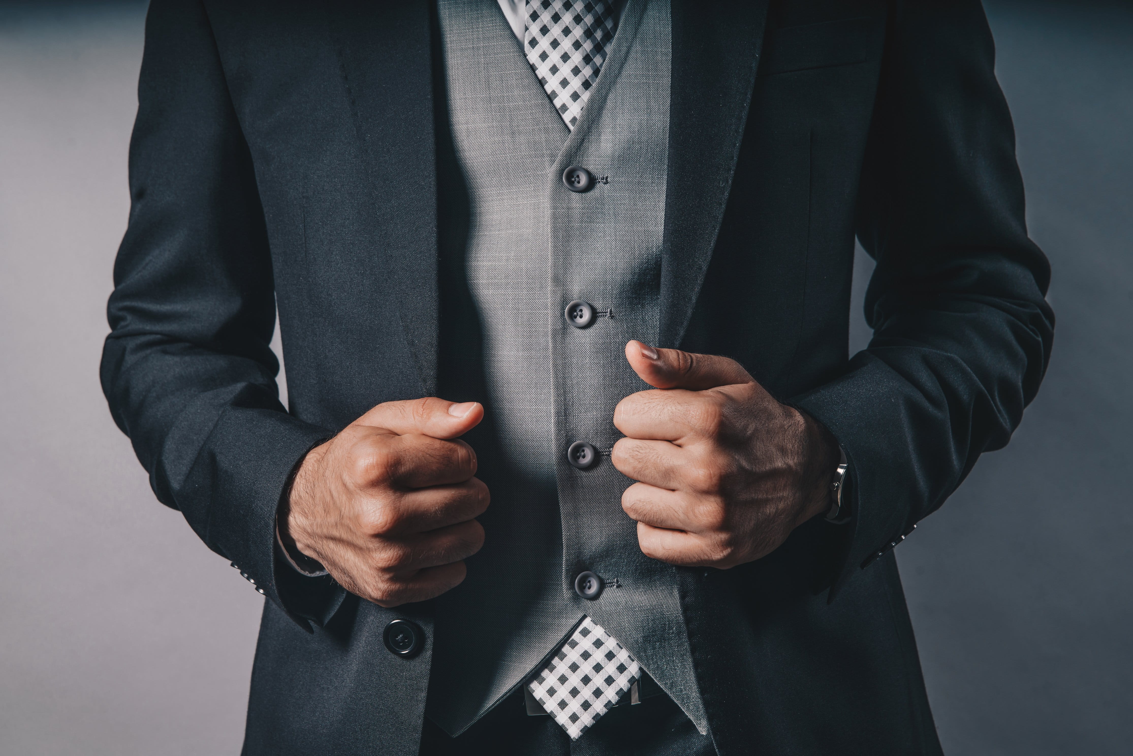 corporate business, suit, Mens Fashion, full suit, clothing, menswear, males, piece, midsection, one person, standing, studio shot, businessman, finger, HD Wallpaper