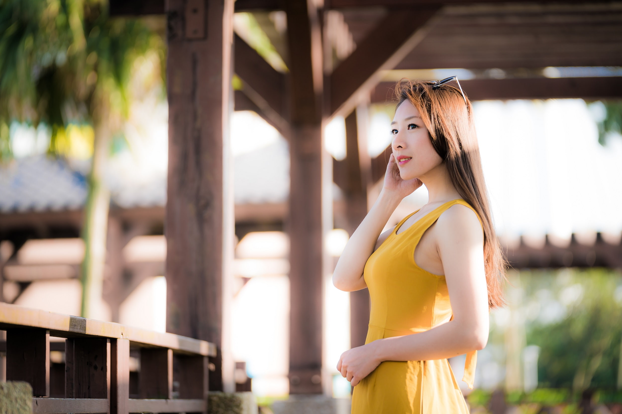 women outdoors, young women, standing, beautiful woman, fashion, day, one person, contemplation, focus on foreground, looking into the distance, portrait, HD Wallpaper