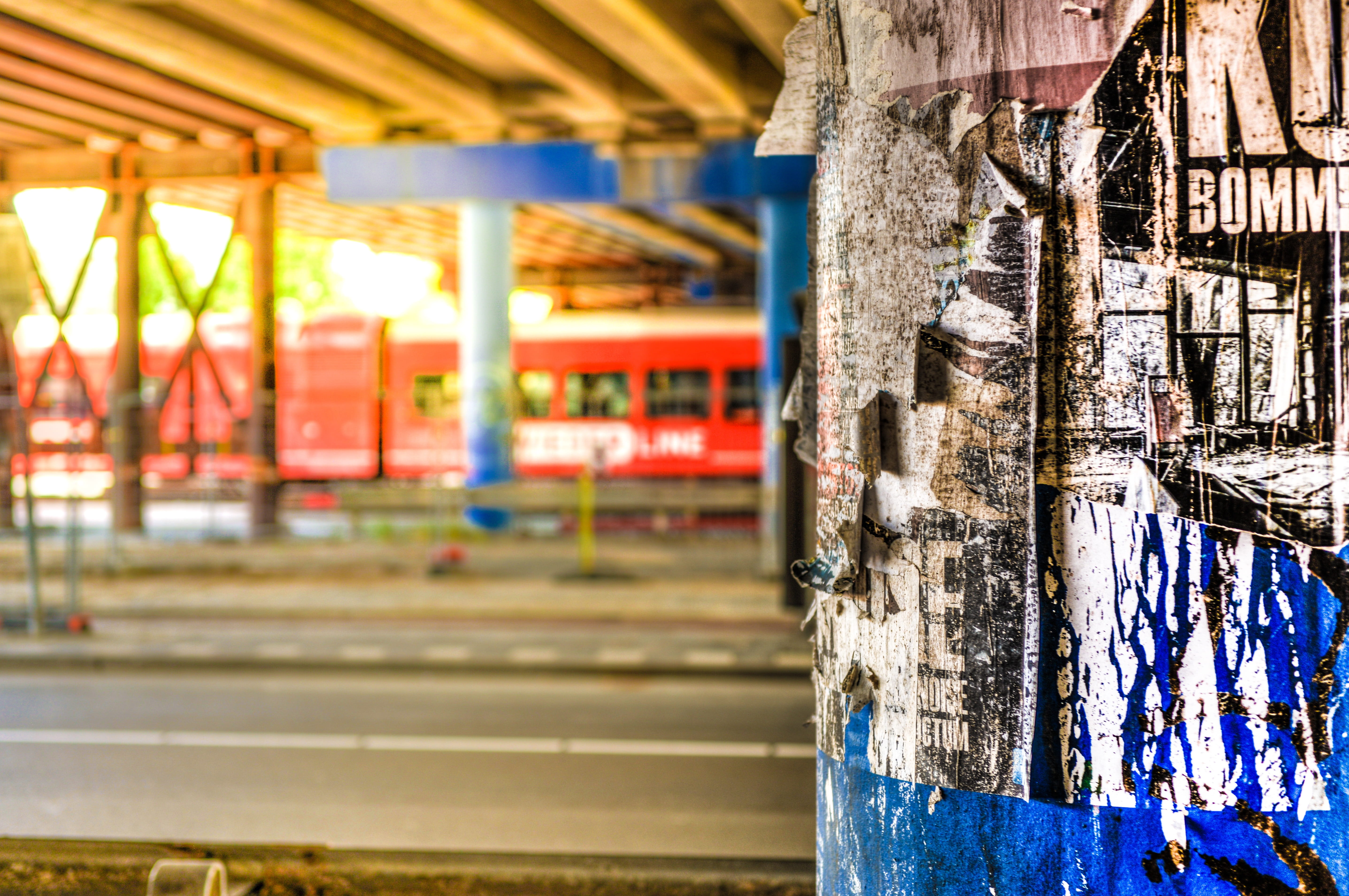 architecture, wood - material, day, poster, urban, rail transportation, railroad track, mood, overpass, hdr, abandoned, train - vehicle, sunny, metal, track, HD Wallpaper