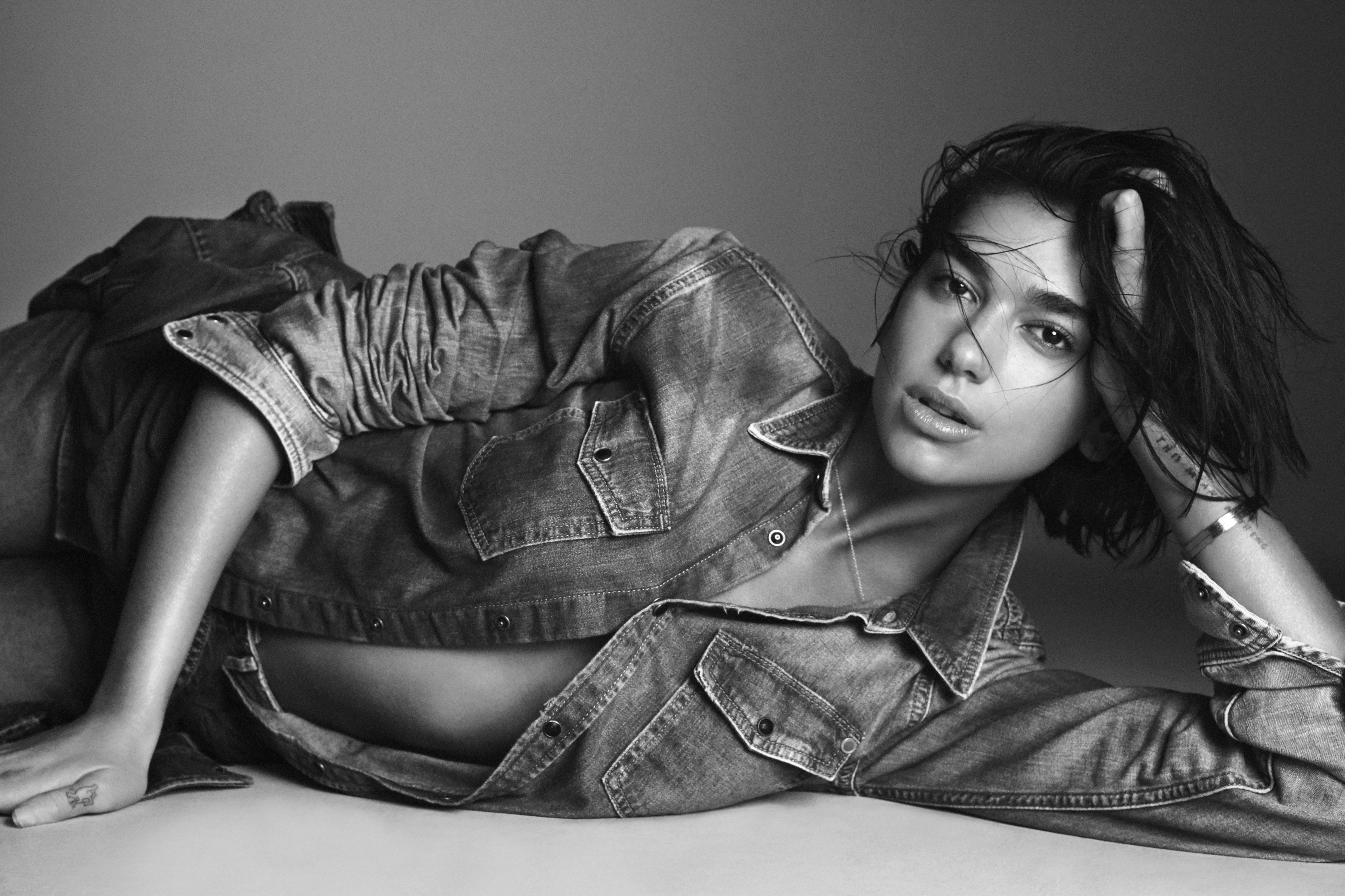Singers, Monochrome, 8K, Dua Lipa, HD Wallpaper