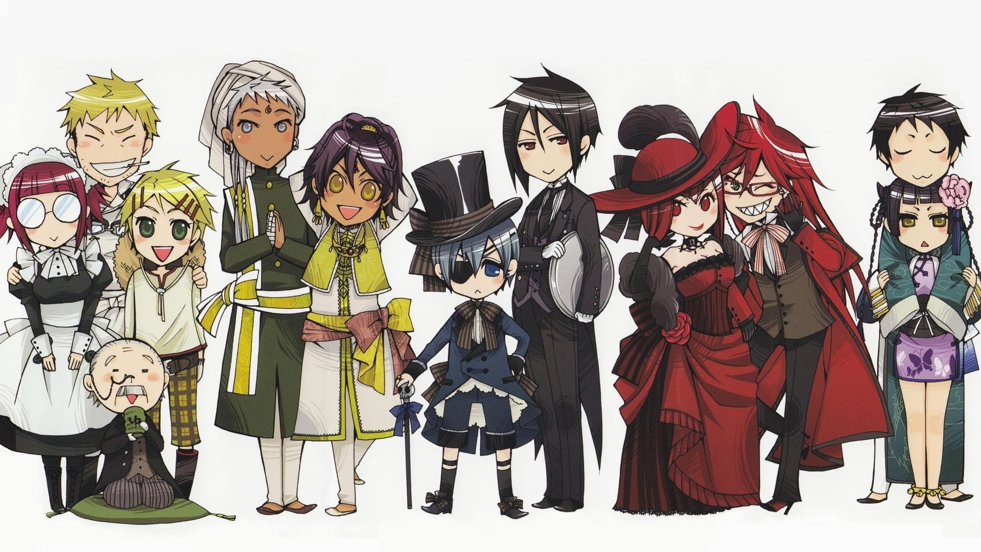  Black Butler, character, adult, standing, Michaelis Sebastian, fashion, male likeness, dressing up, men, anime, representation, costume, 1080P, HD Wallpaper