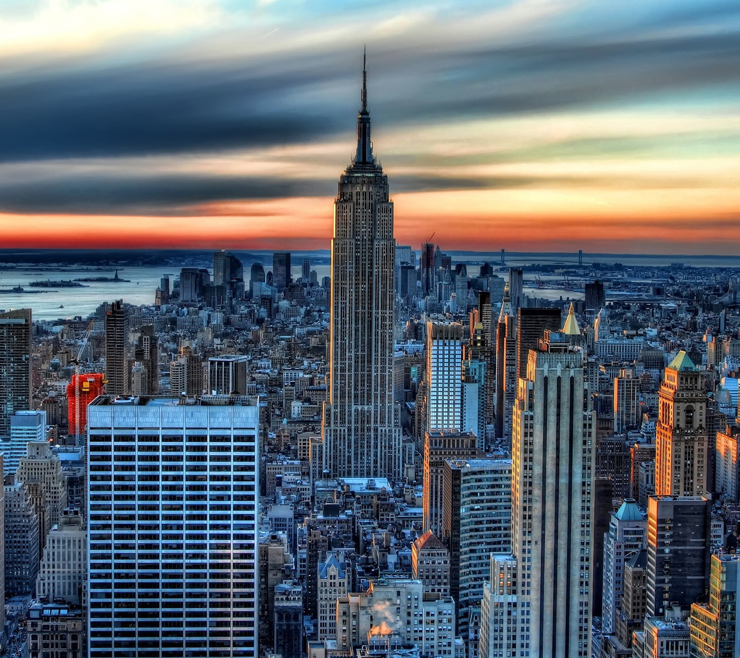 tower, window, sunset, black, financial district, tall - high, cityscape, crowded, romantic sky, 720P, modern, urban skyline, city, architecture, spire, HD Wallpaper