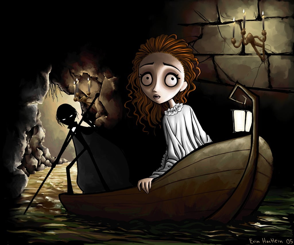 woman, casual clothing, indoors, young adult, cave, carrying, looking at camera, holding, Phantom of the Opera, portrait, adult, representation, pole, dark, HD Wallpaper