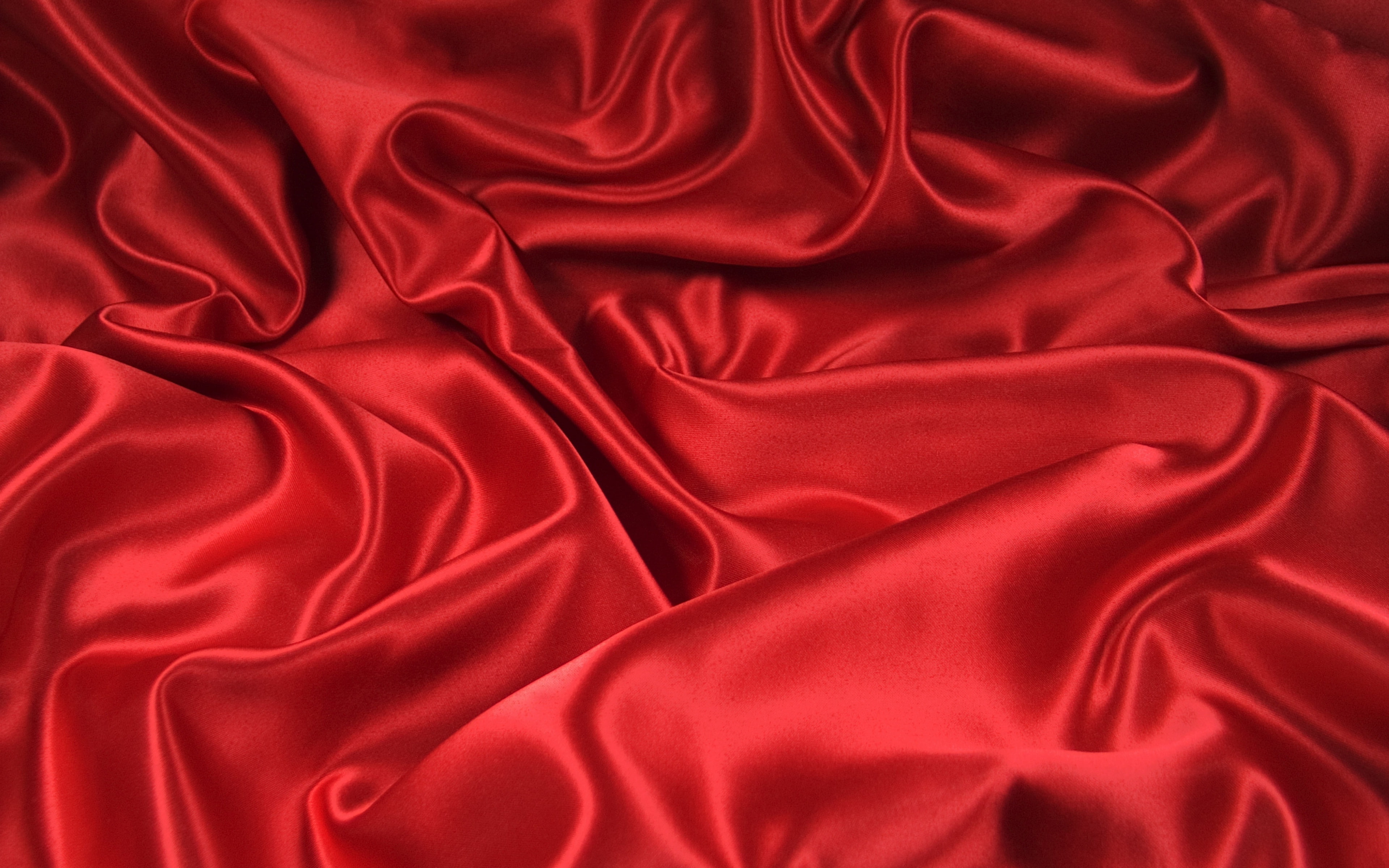 4K, folds, download 3840x2400 bends, fabric backgrounds, bends, red, HD Wallpaper