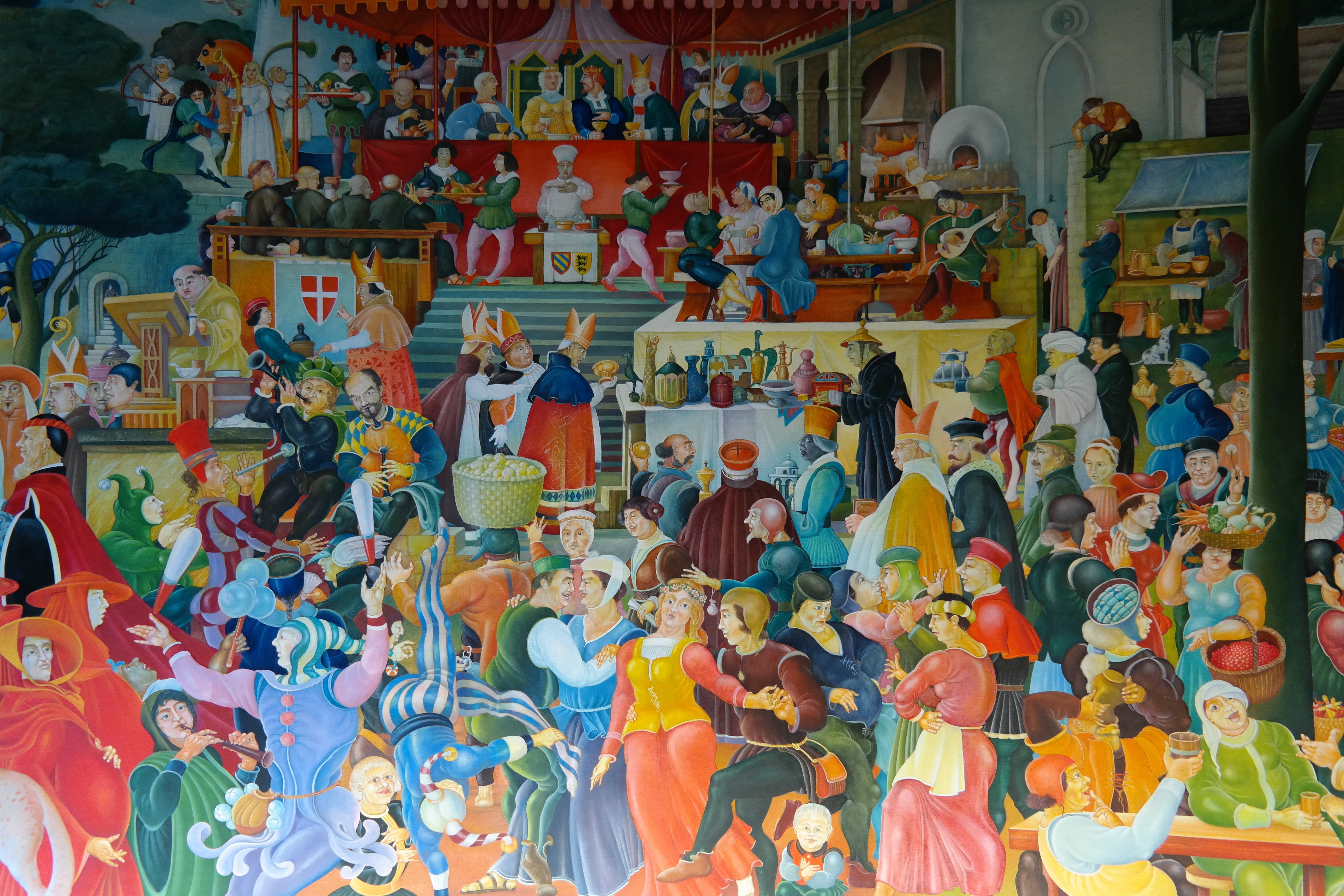 image, painting, area, architecture, people, coronation, chapter hall, beatrix of burgundy, dynasty, hans kloss, artists, gathered, representation, belief, HD Wallpaper