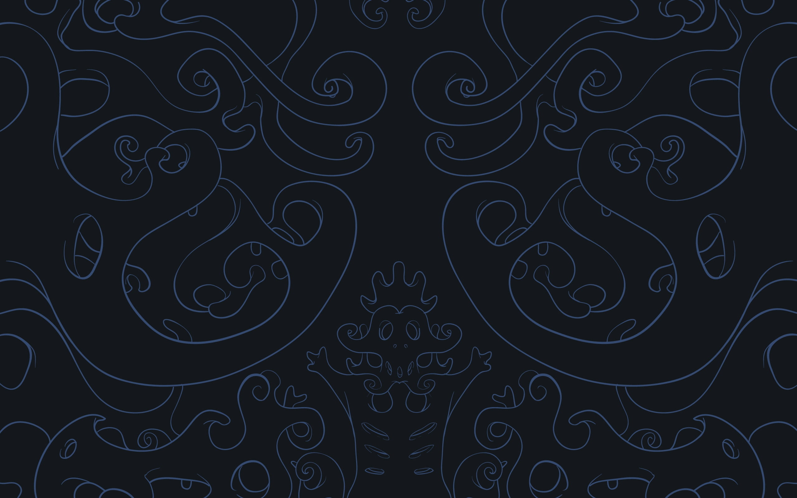 symbol, dark, computer Graphic, modern, blue, patterns, surface, flower, arts culture and entertainment, illustration, Pattern, ornate, silk, HD Wallpaper