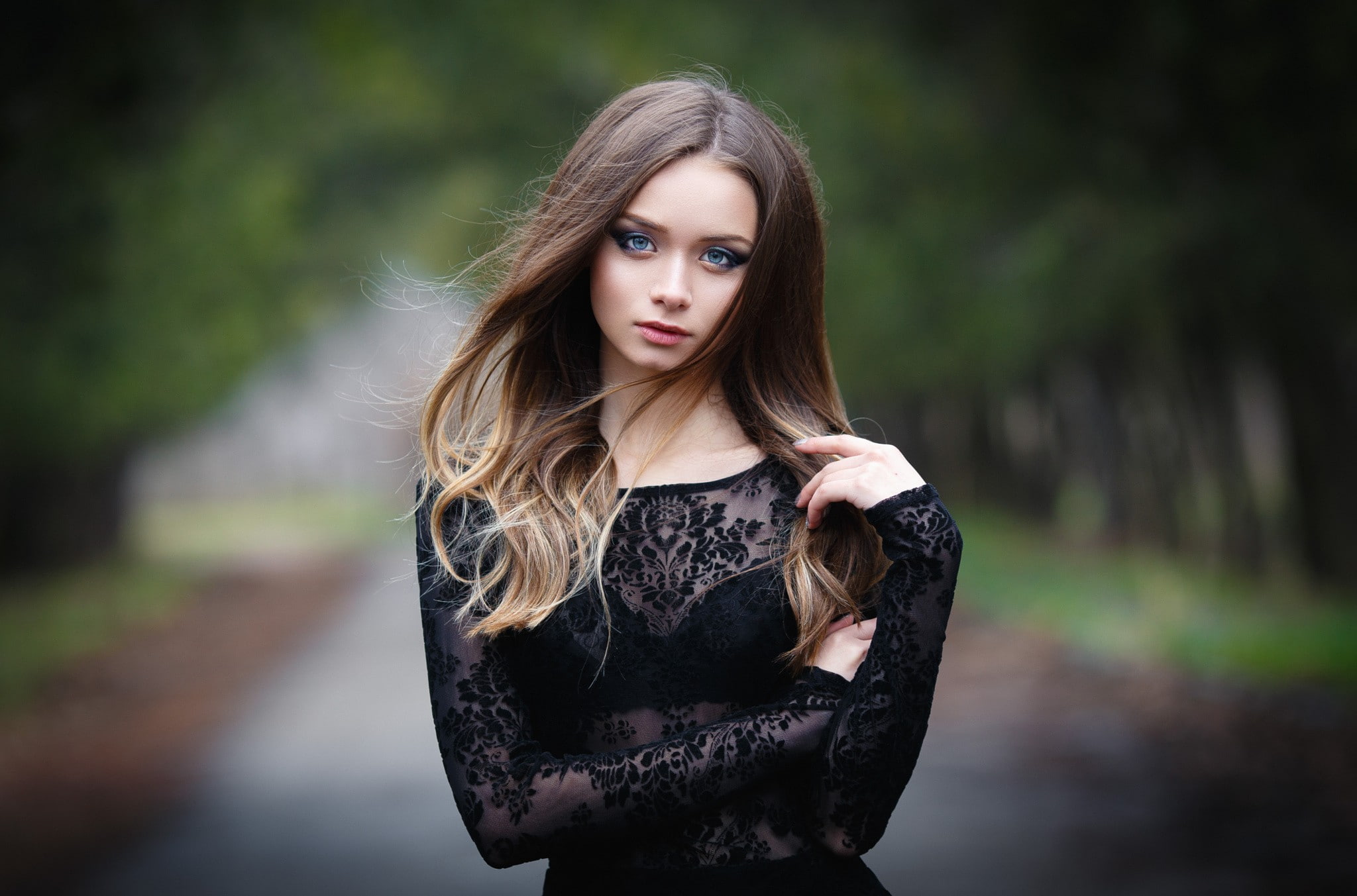 portrait, Denis Petrov, face, depth of field, women, 1080P, HD Wallpaper
