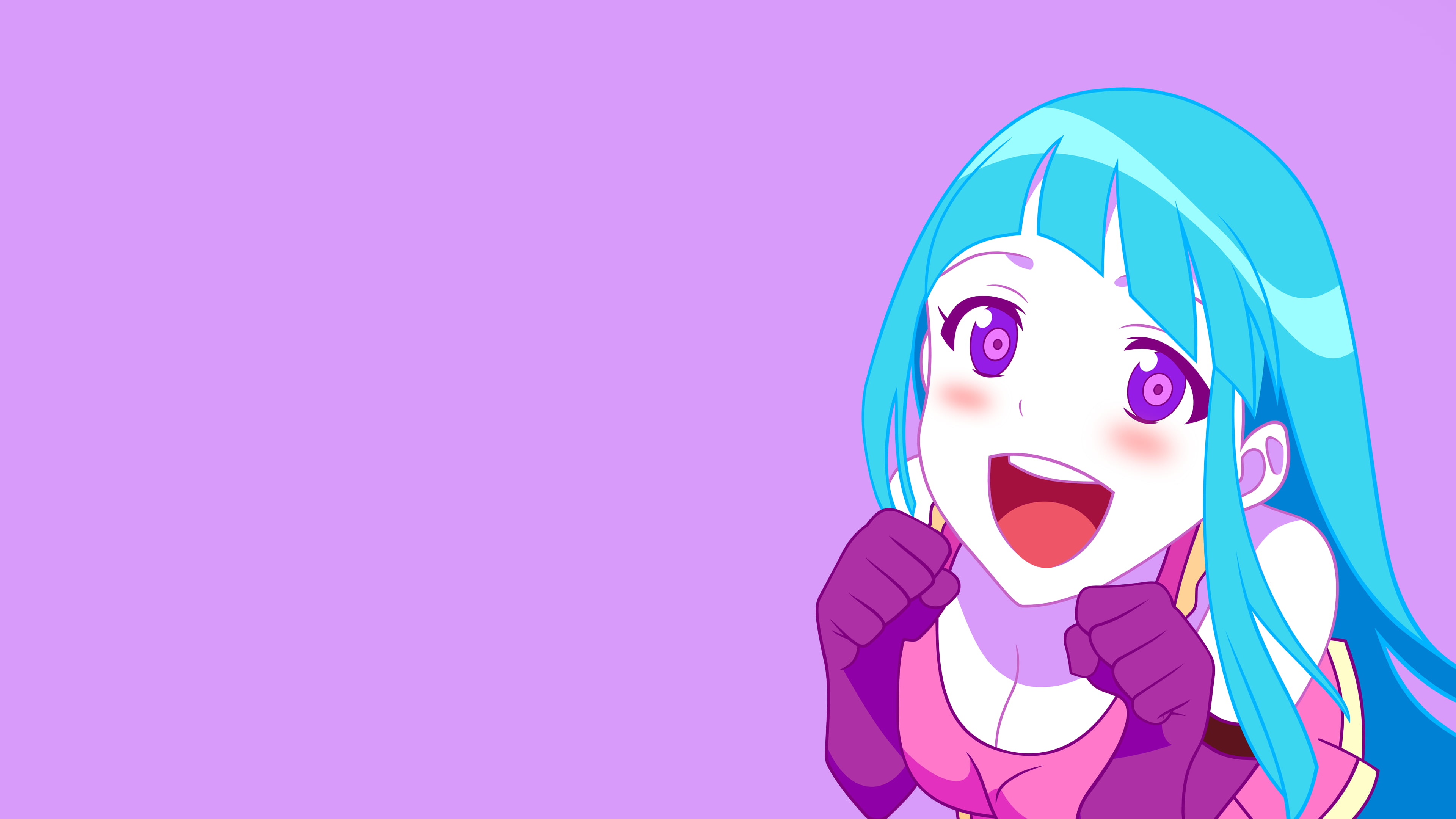 headshot, portrait, beautiful woman, young adult, violet eyes, haired, indoors, female, robot, pink color, TeddyLoid, studio shot, body part, HD Wallpaper