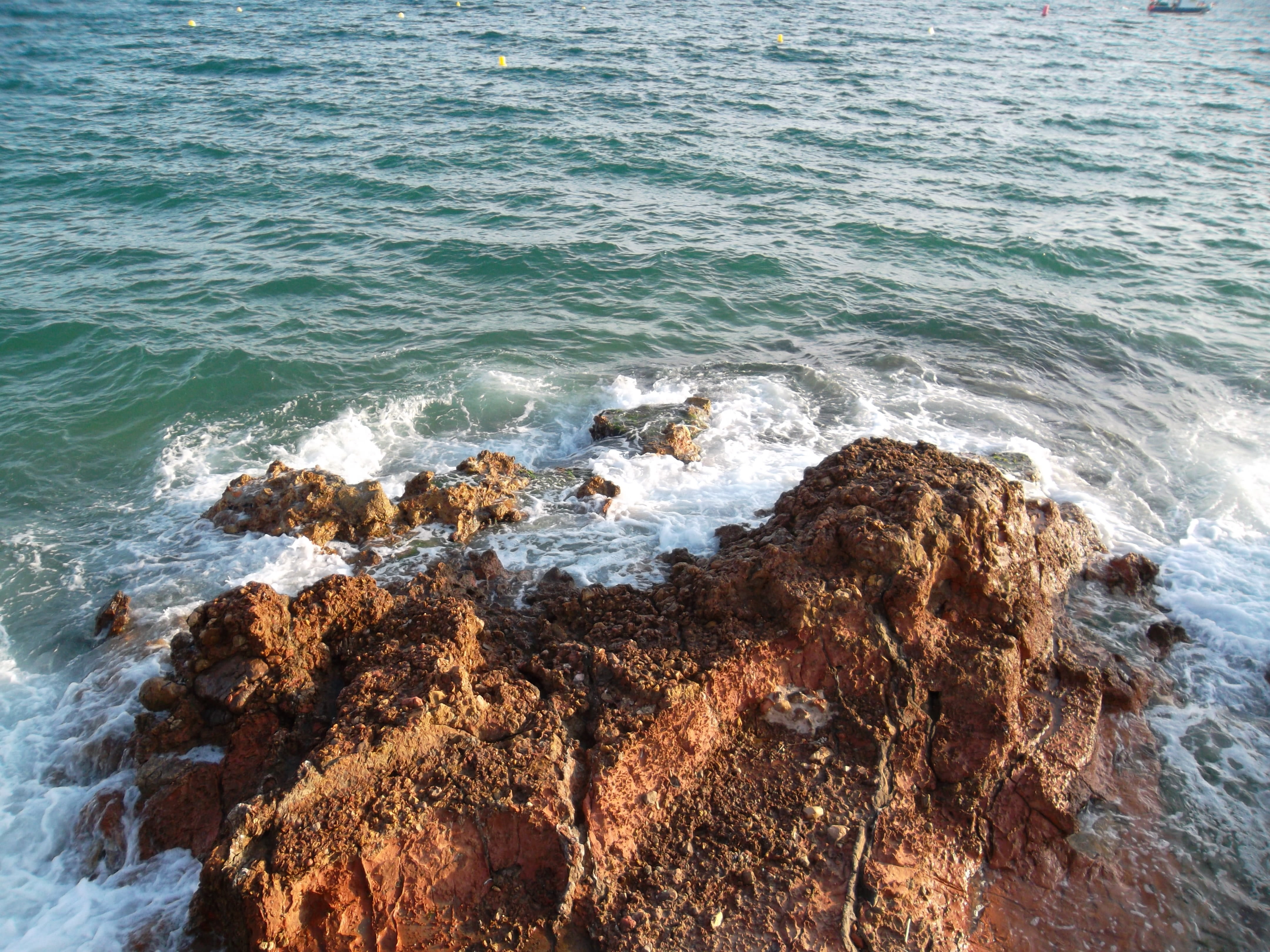land, barcelona, catalan, rock formation, europe, beach, spain, outdoors, summer, sea, catalonia, rock, nature, wave, 4K, european, salou, rocky coastline, HD Wallpaper
