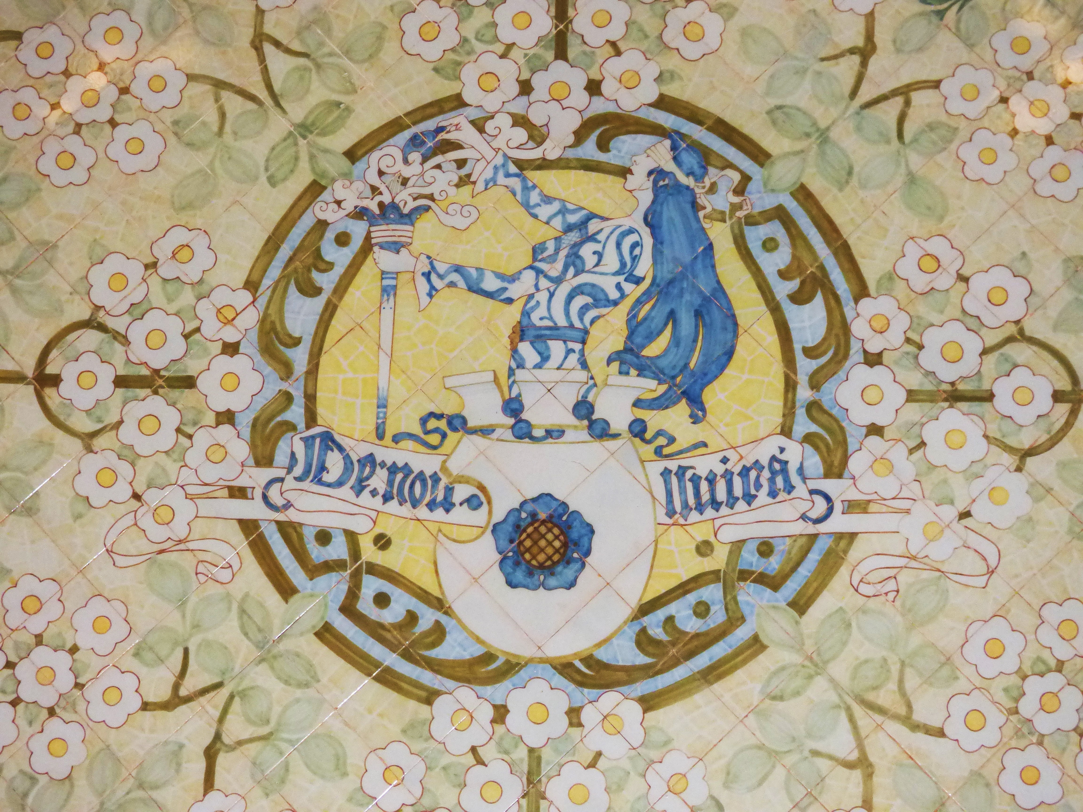 multi colored, ceiling, representation, ceramic, art noveau, architecture, mosaic, art and craft, pattern, catalan modernism, design, tiles, close-up, 4K, HD Wallpaper