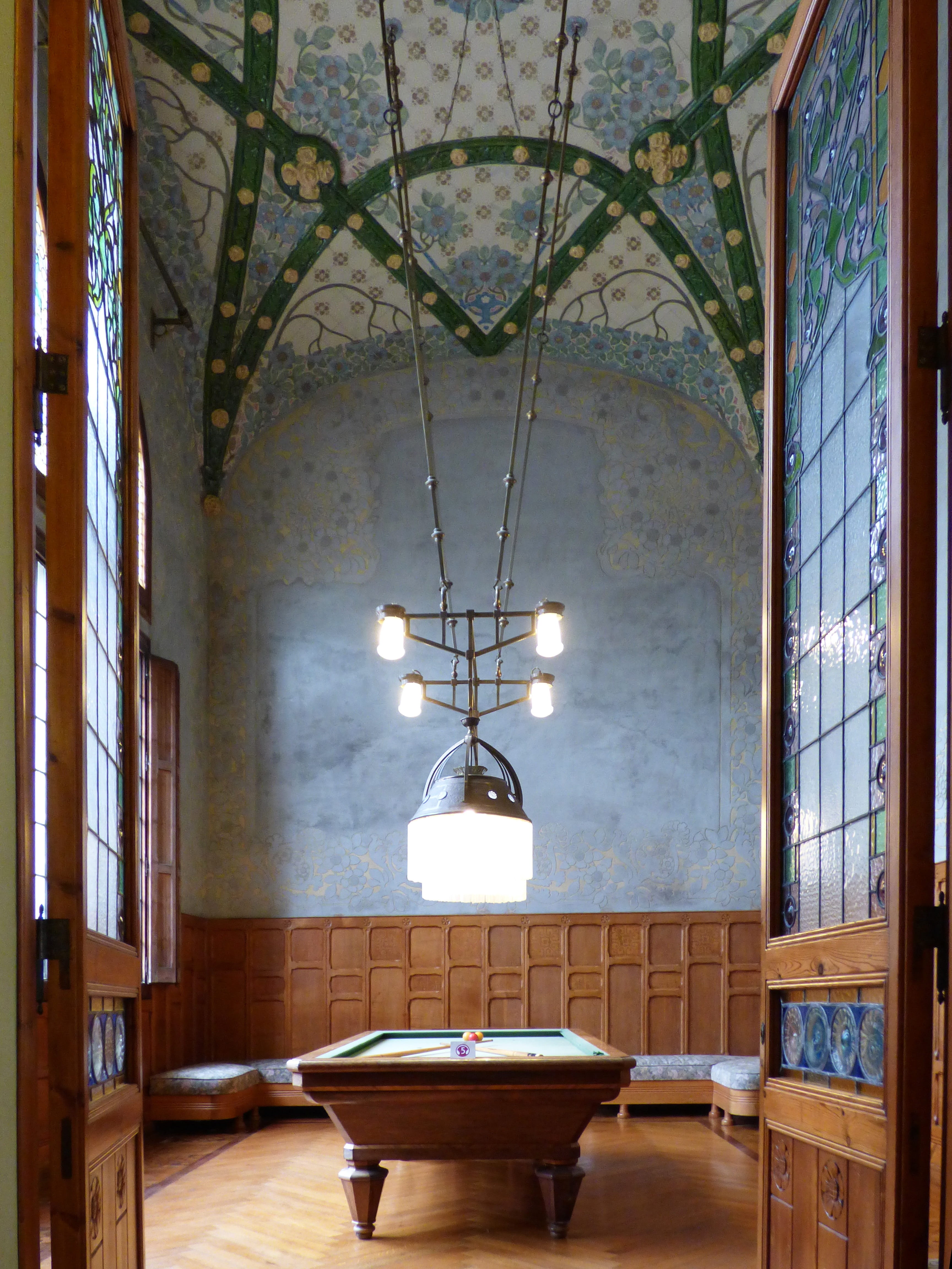 lamp, chandelier, billiards, furniture, electric light, Architecture, no People, modernism, 4K, home interior, christianity, ceiling, Catalan Modernism, Phone HD Wallpaper