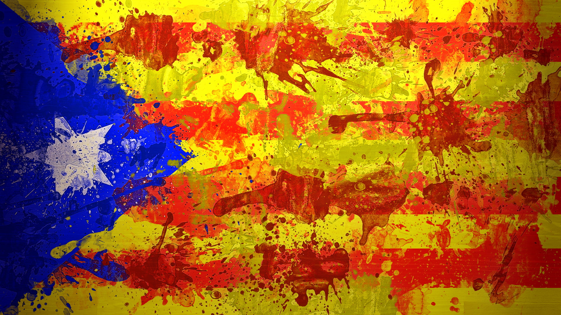 1080P, Escalada, star, Unofficial flag of the Catalan lands, flag, Estelada, paint, HD Wallpaper