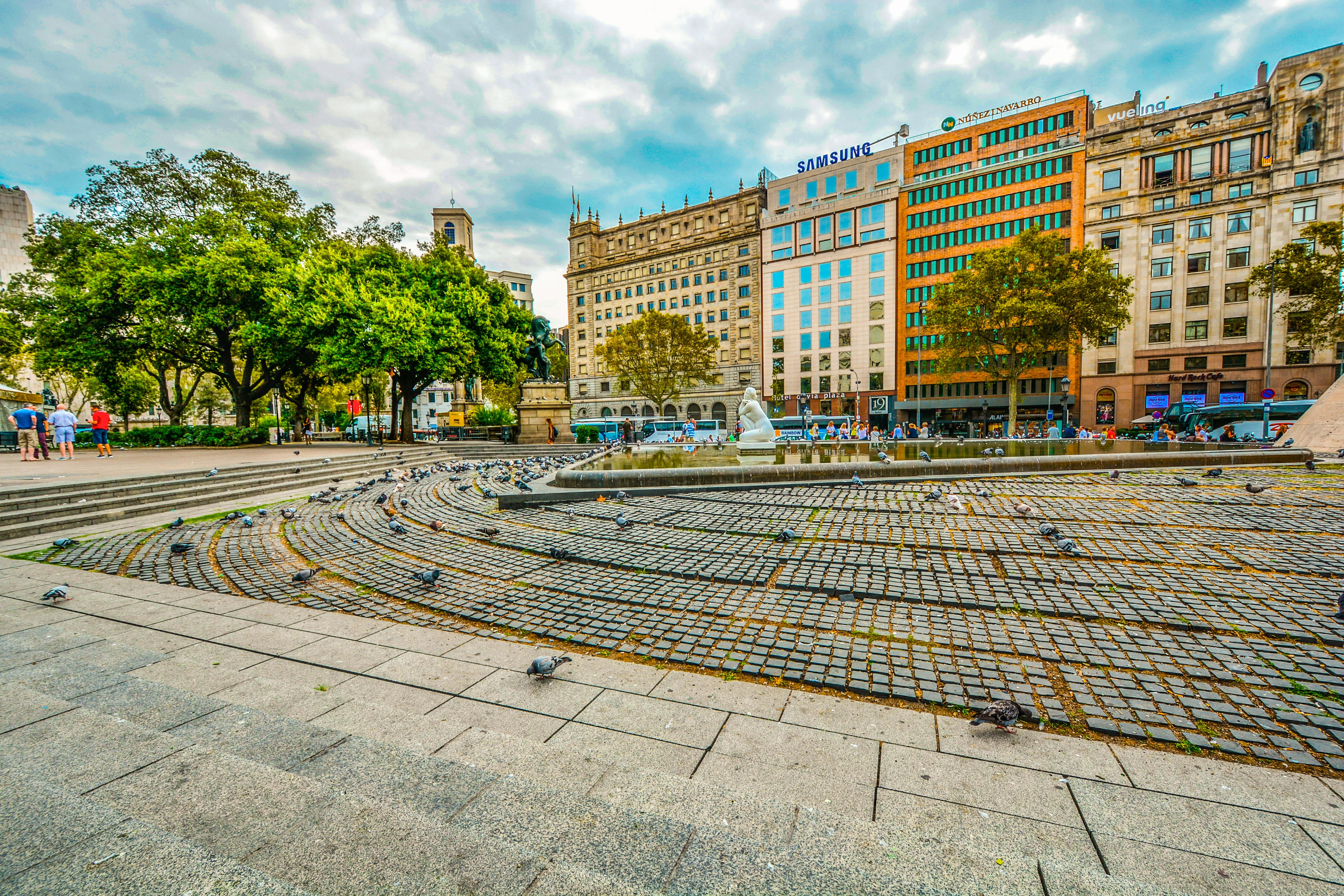 track, built Structure, cloud - sky, tree, Spain, nature, architecture, catalan, spanish, footpath, barcelona, building, Barcelona, 4K, tourism, catalonia, HD Wallpaper