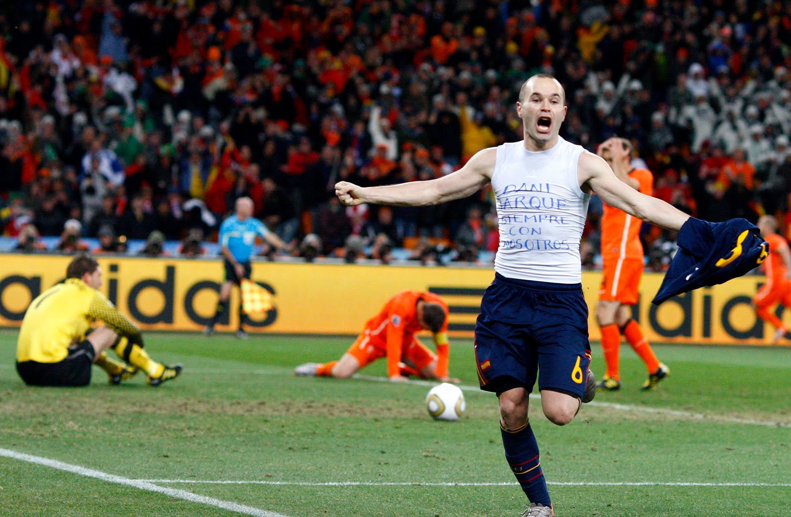2010, 720P, celebracion, mundial, iniesta, gol, HD Wallpaper