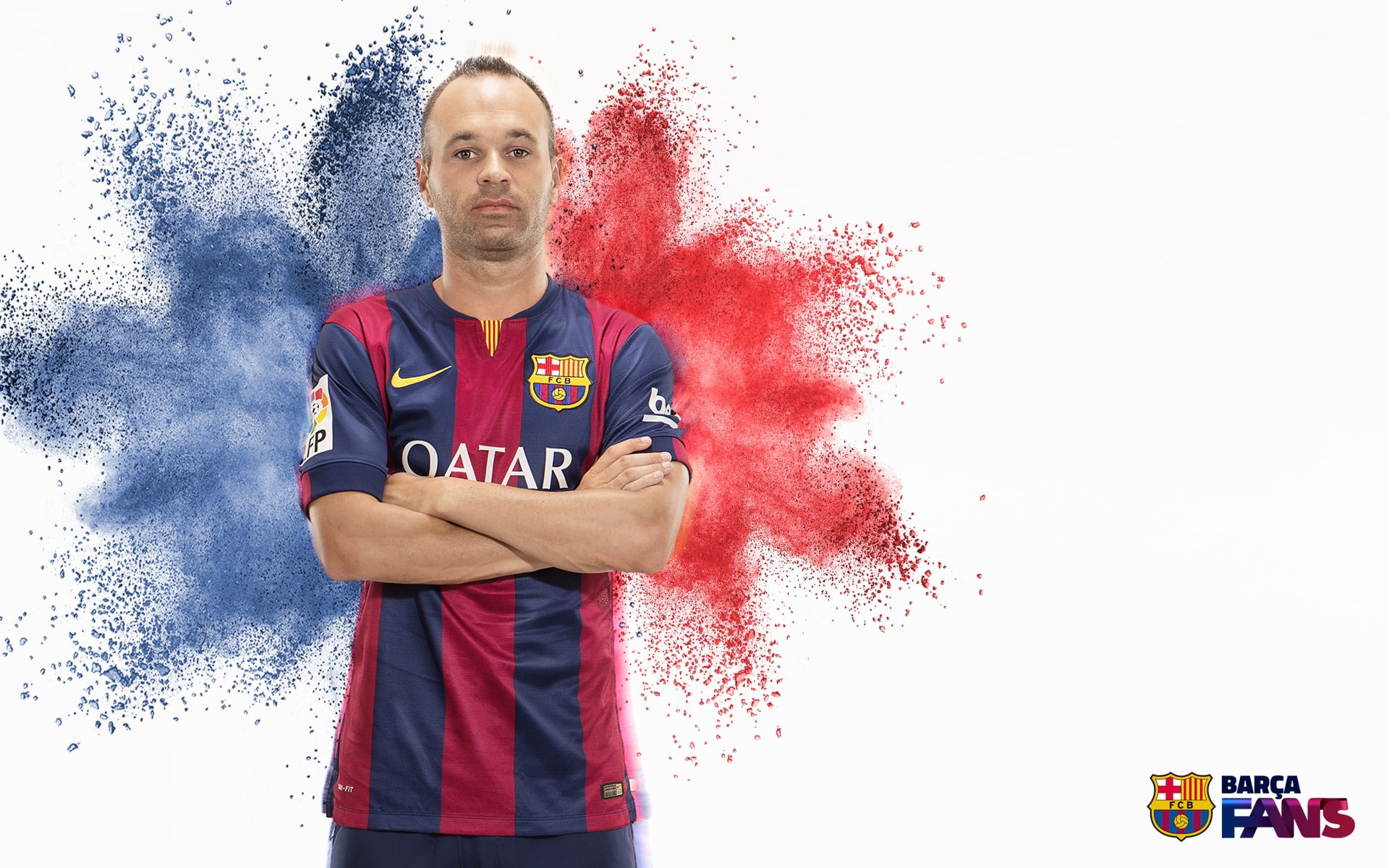 government, qatar, young adult, uniform, front view, hd, one person, casual clothing, indoors, young men, barcelona, 1080P, iniesta, soccer, HD Wallpaper